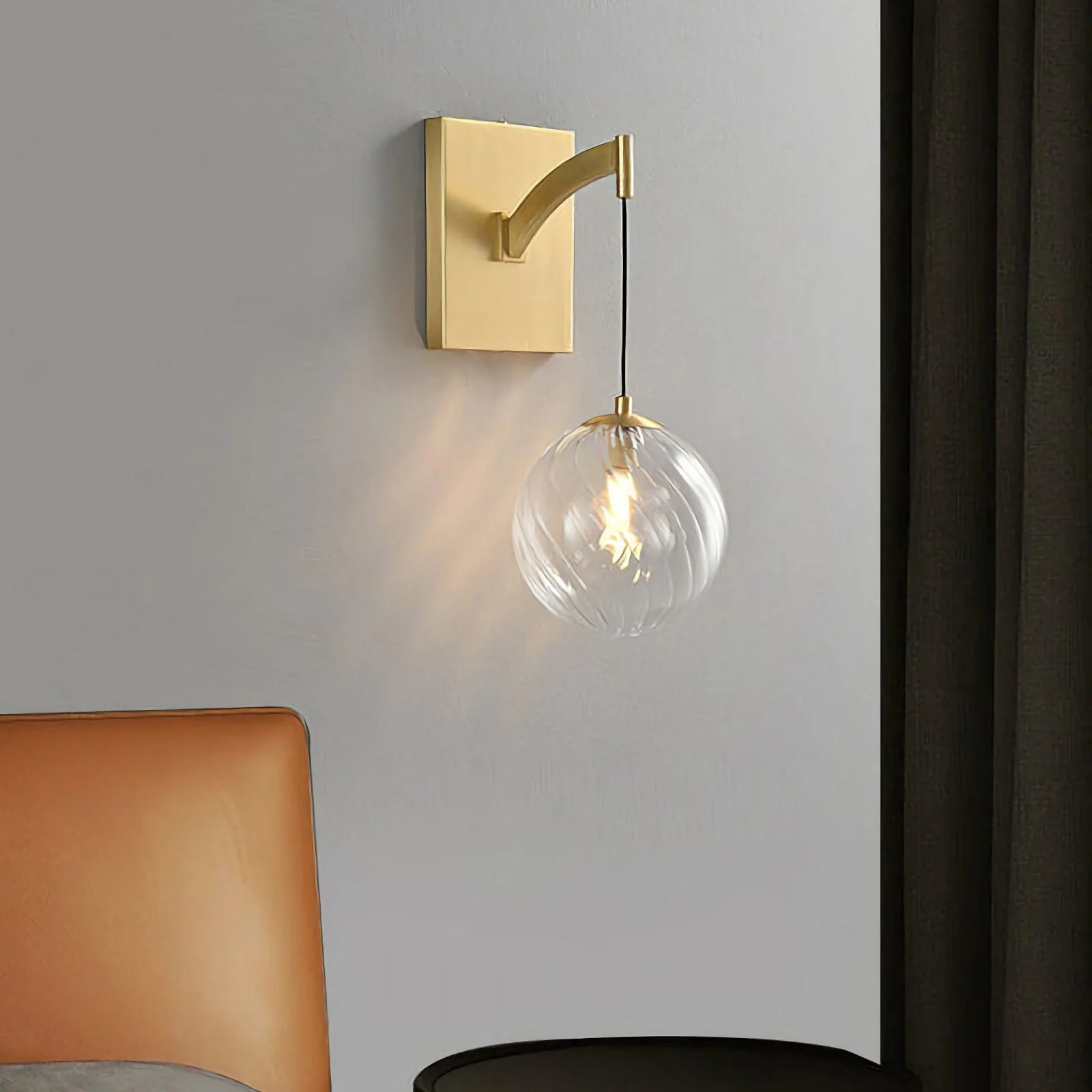 Golden Globe Glass Wall Lamp - Image 4