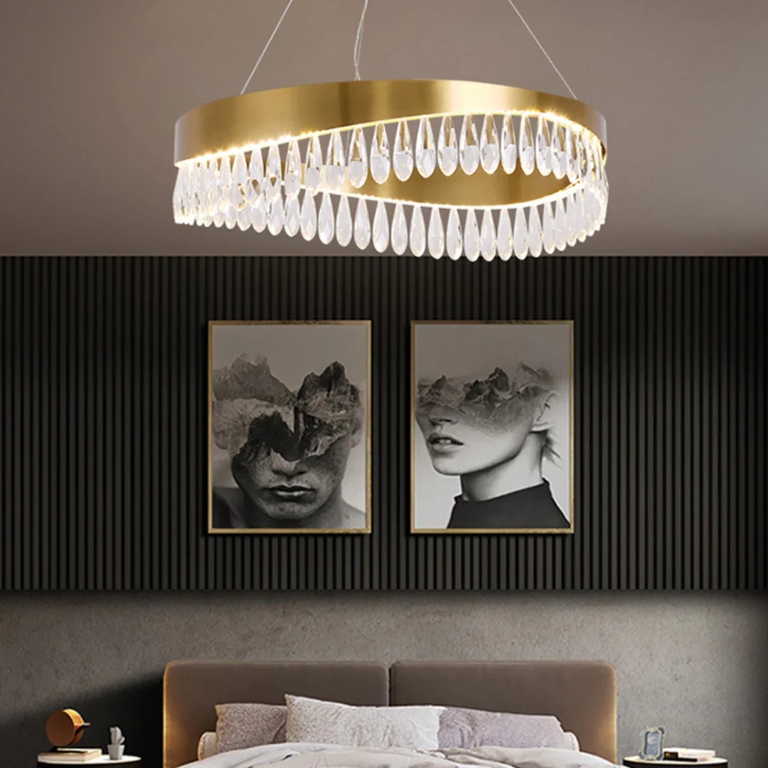 Golden Ring Crystal Light Luxury Chandelier - Image 6