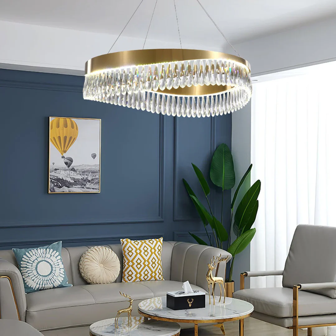 Golden Ring Crystal Light Luxury Chandelier - Image 8