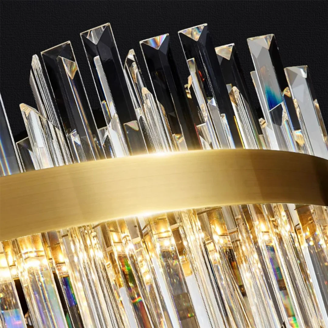 Golden Round Crystal Chandelier - Image 13