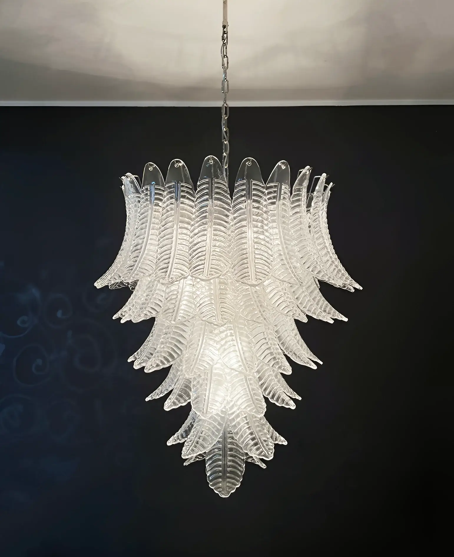 Gorgeous Murano Felci Transparent Glass Chandelier - Image 10