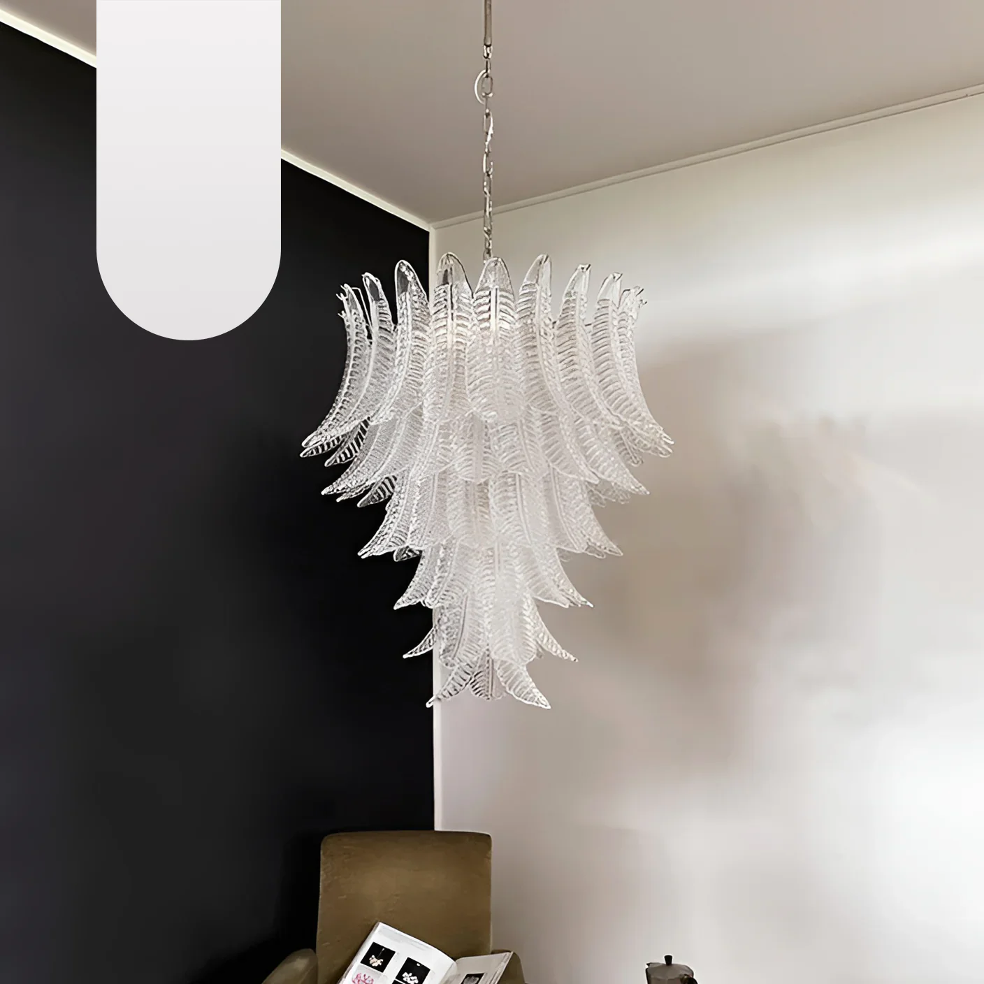 Gorgeous Murano Felci Transparent Glass Chandelier - Image 18