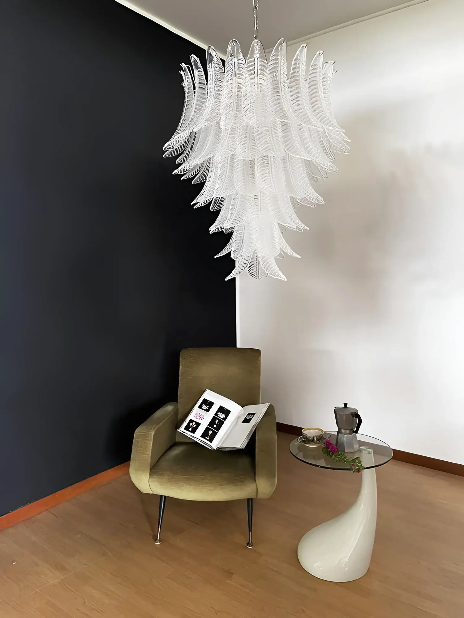 Gorgeous Murano Felci Transparent Glass Chandelier - Image 6