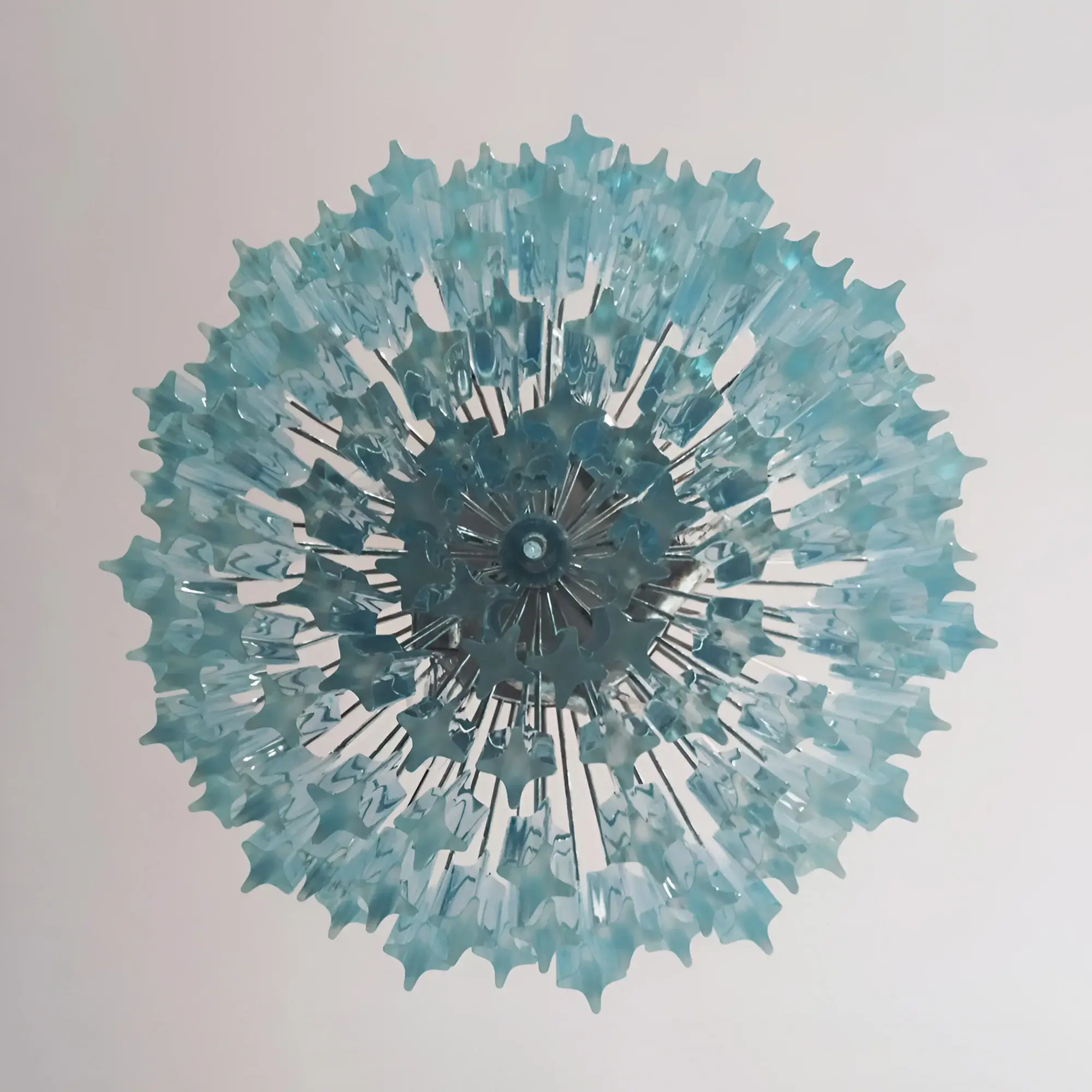 Gorgeous Murano Quadriedri Prisms Blue Chandelier - Image 16