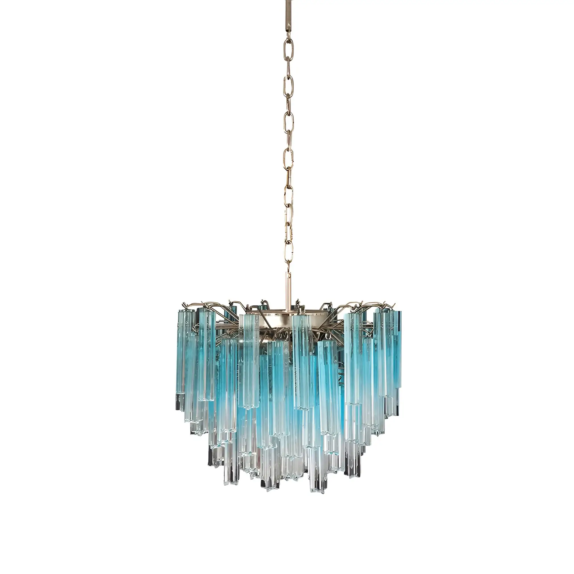 Gorgeous Murano Quadriedri Prisms Blue Chandelier - Image 22