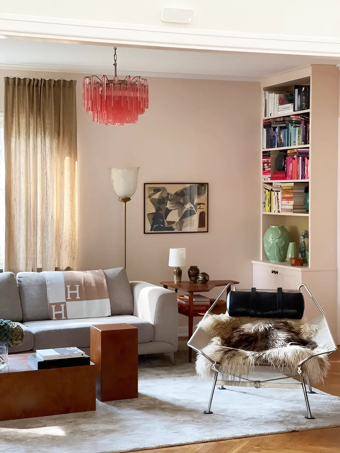 Gorgeous Murano Quadriedri Prisms Pink Chandelier - Image 7