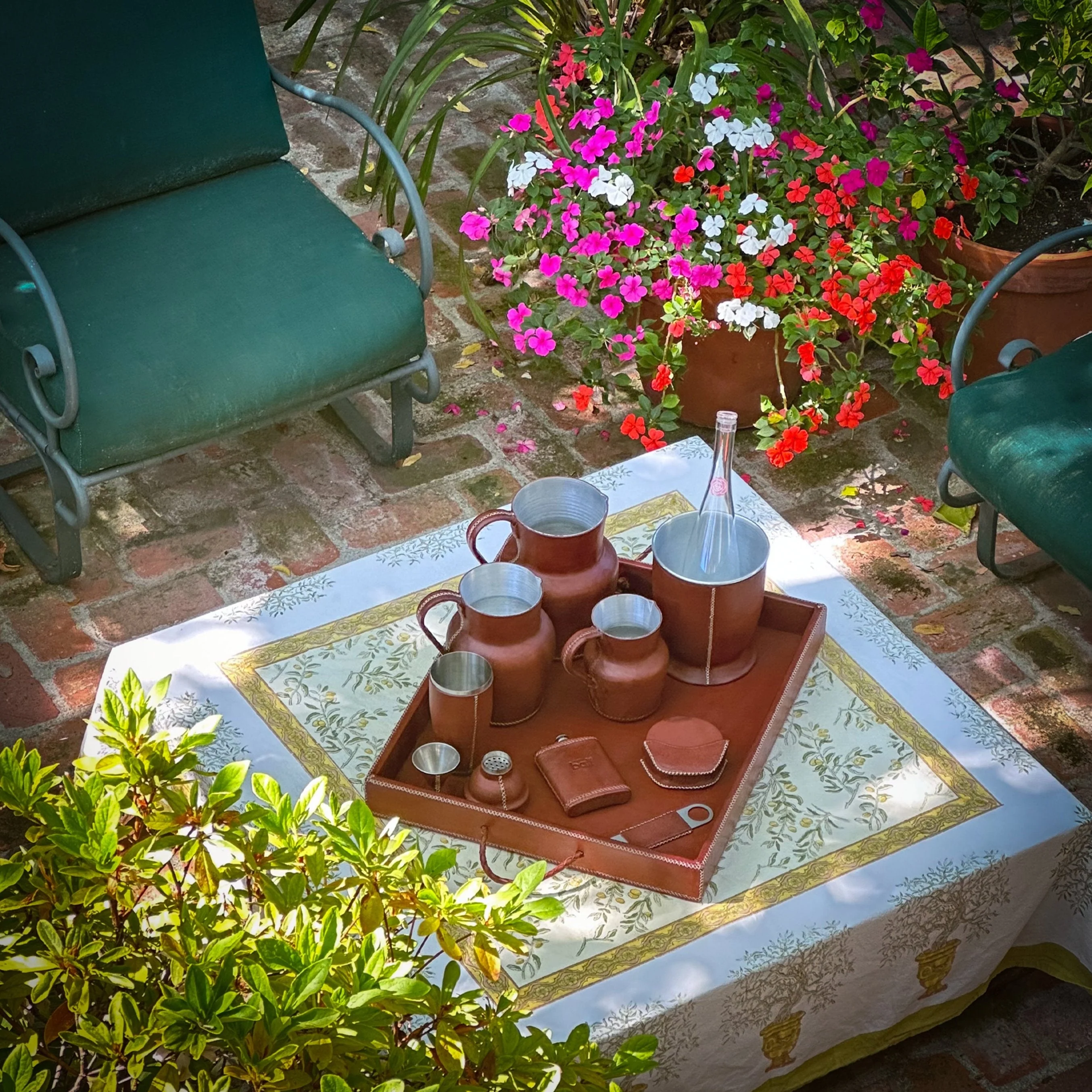 Grande | XL Rectangle Ottoman Tray with Embroidered Handles - Image 6