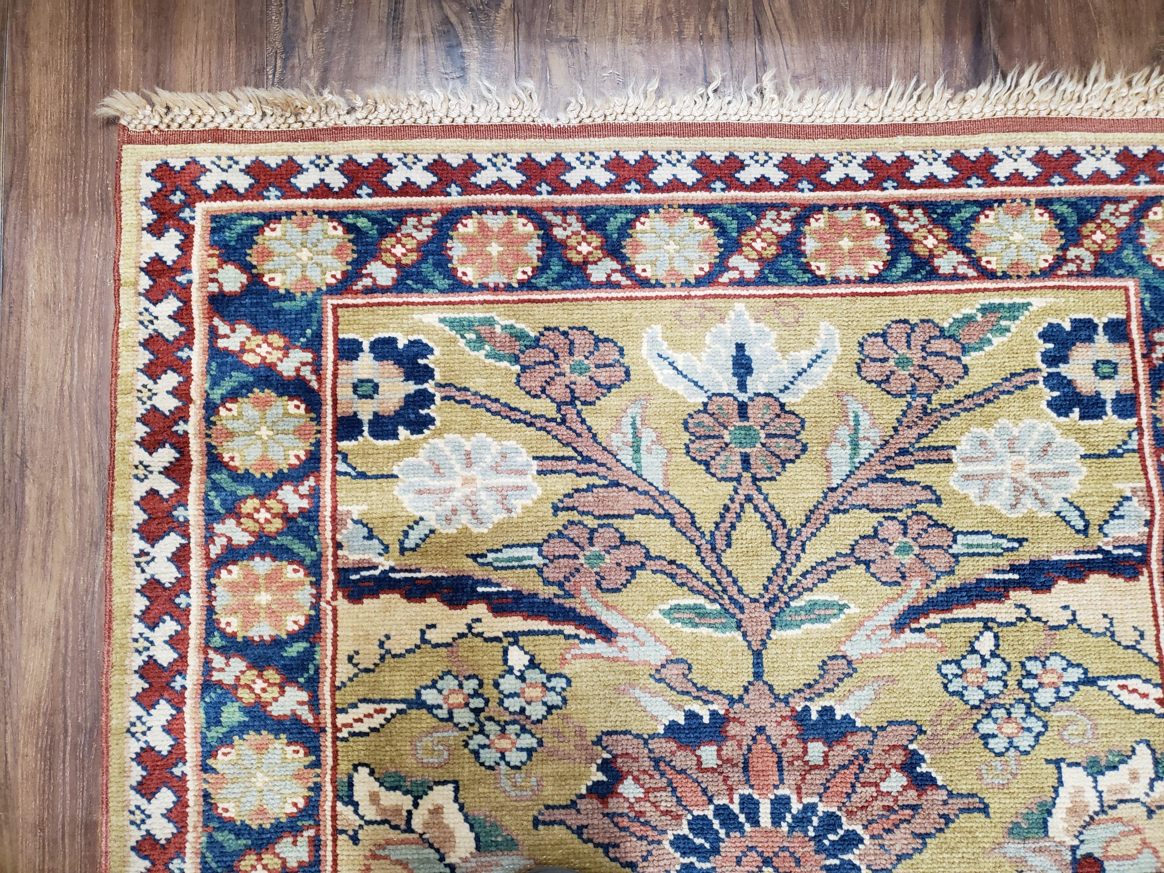 Hallway Runner Rug, Kitchen Runner, Sultanabad Hand Knotted Rug, Farmhouse Rug, 1950s Rug, Mahal Rug, Turkish Rug, Long Runner, Yellow - Image 6