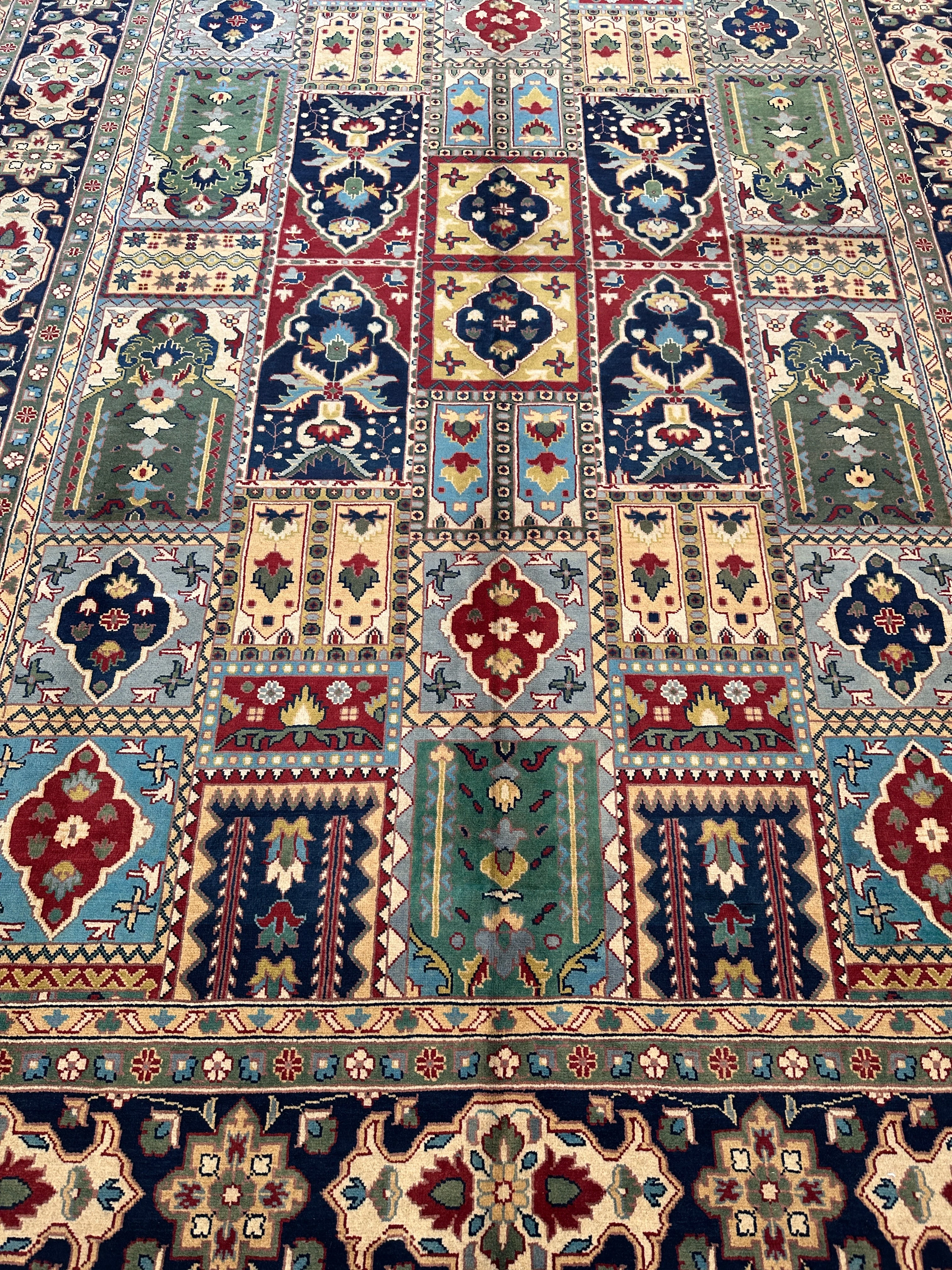 Hand-Knotted Afghani Bakhtiari Garden Rug | 6'9" x 9'10" Wool Area Rug - Image 5