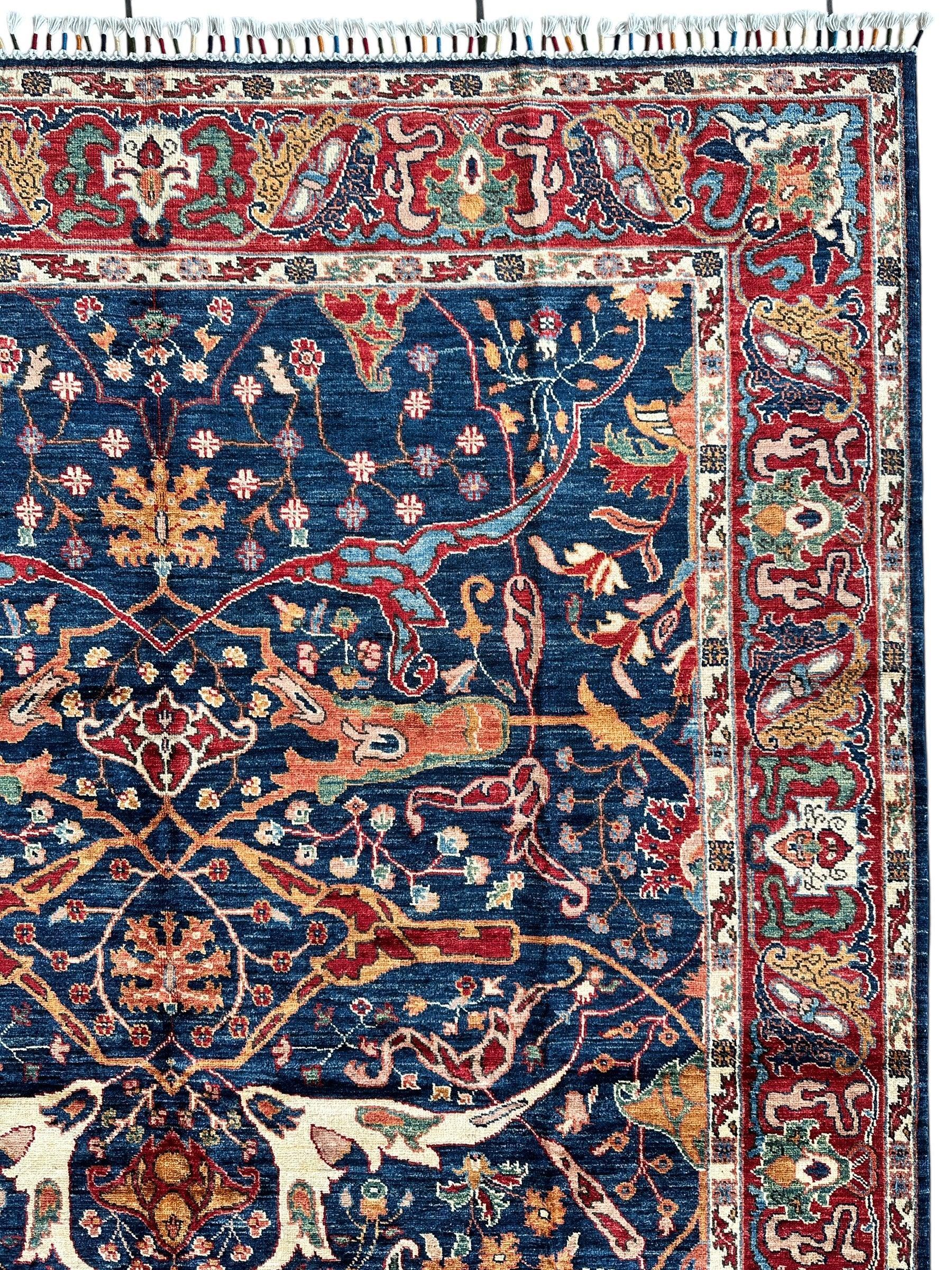 Hand-Knotted Afghani Bidjar Ghazni Wool Rug – 6'7" x 9'10" – Elegant Floral Design - Image 5