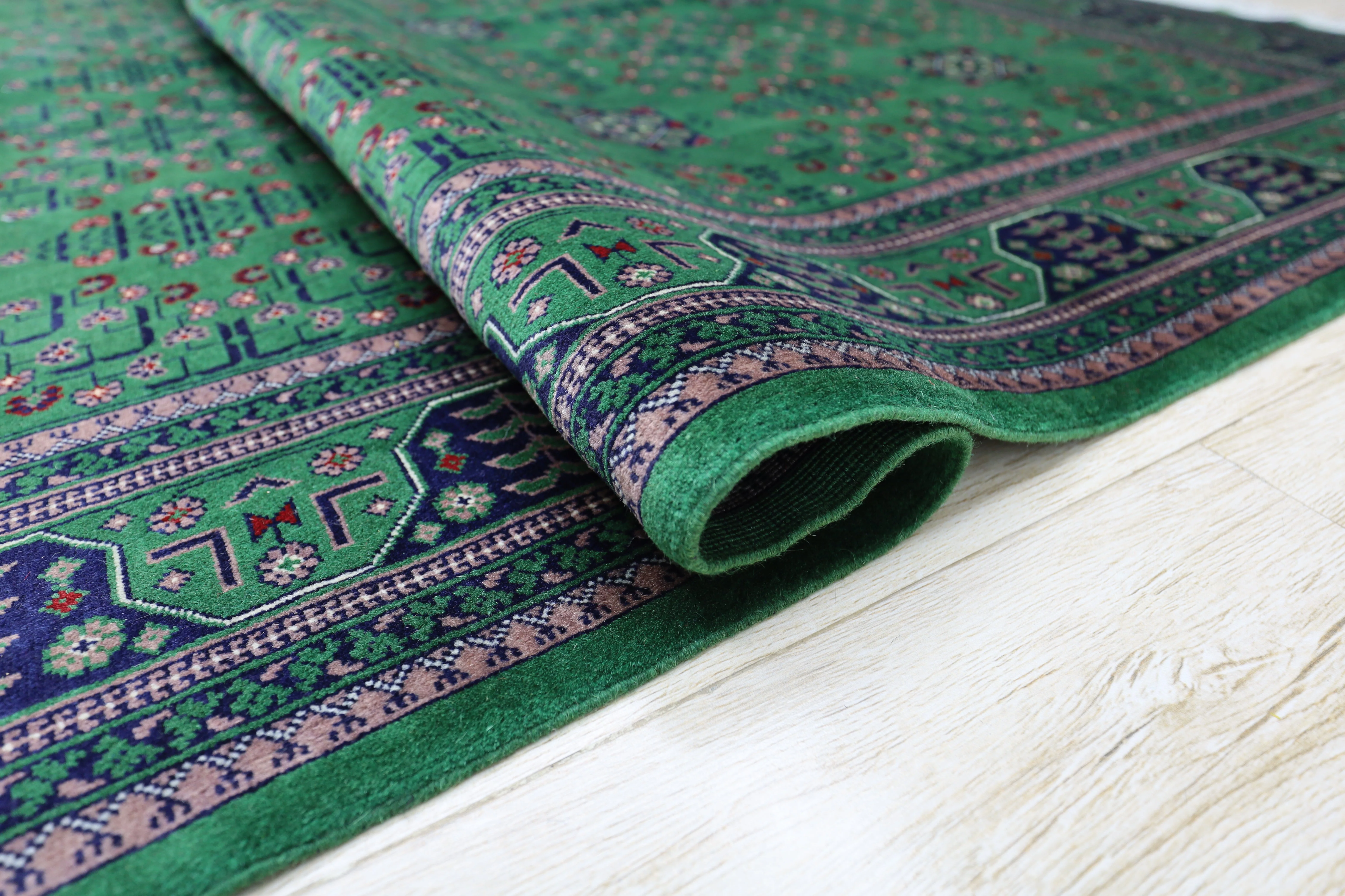 Hand-Knotted Afghani Bukharayi Wool Rug – 6’7″  x  9’9″ - Image 5