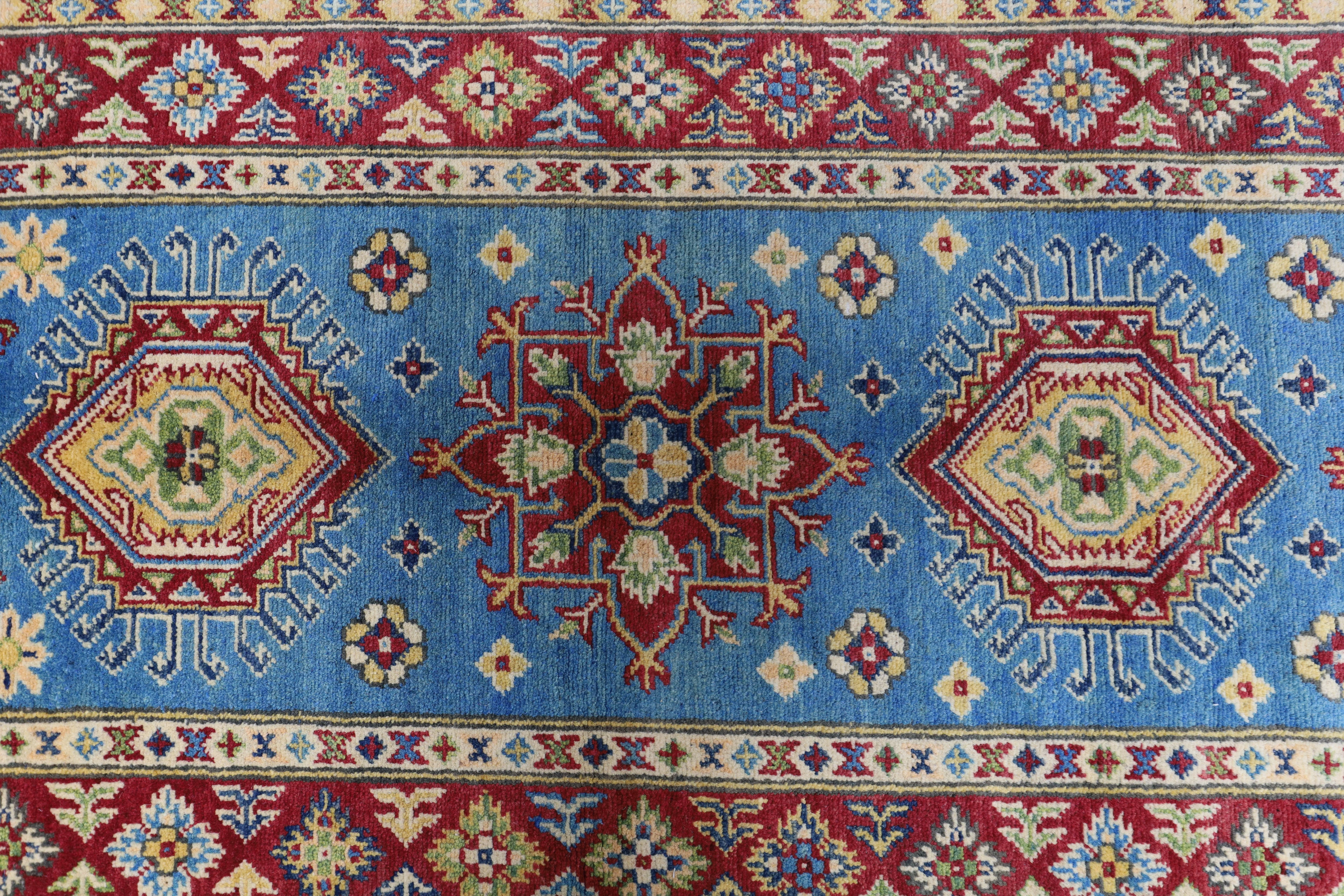 Hand-Knotted Afghani Kazak Wool Rug – 2’9″  x  9’9″ - Image 4
