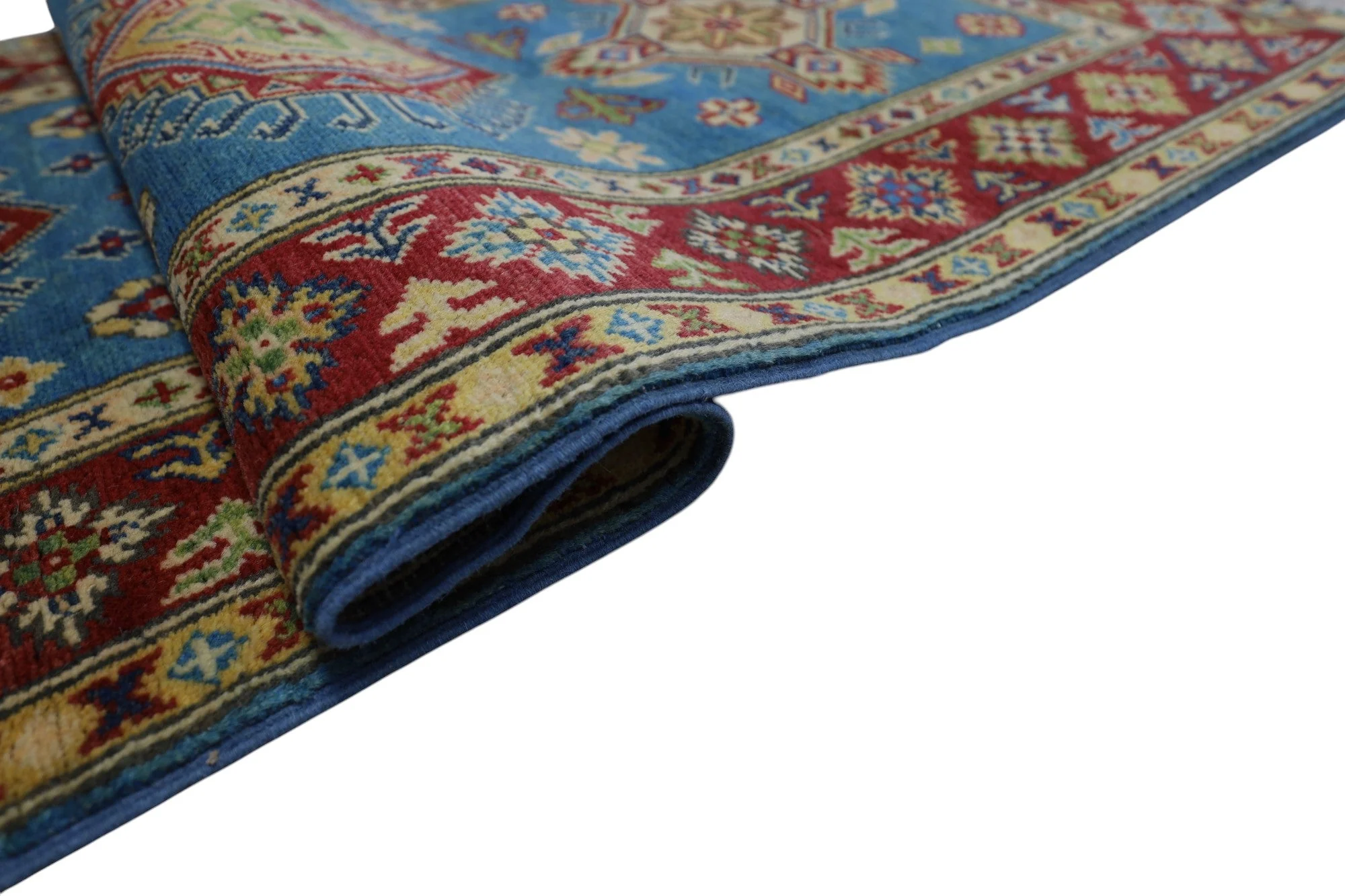 Hand-Knotted Afghani Kazak Wool Rug – 2’9″  x  9’9″ - Image 5
