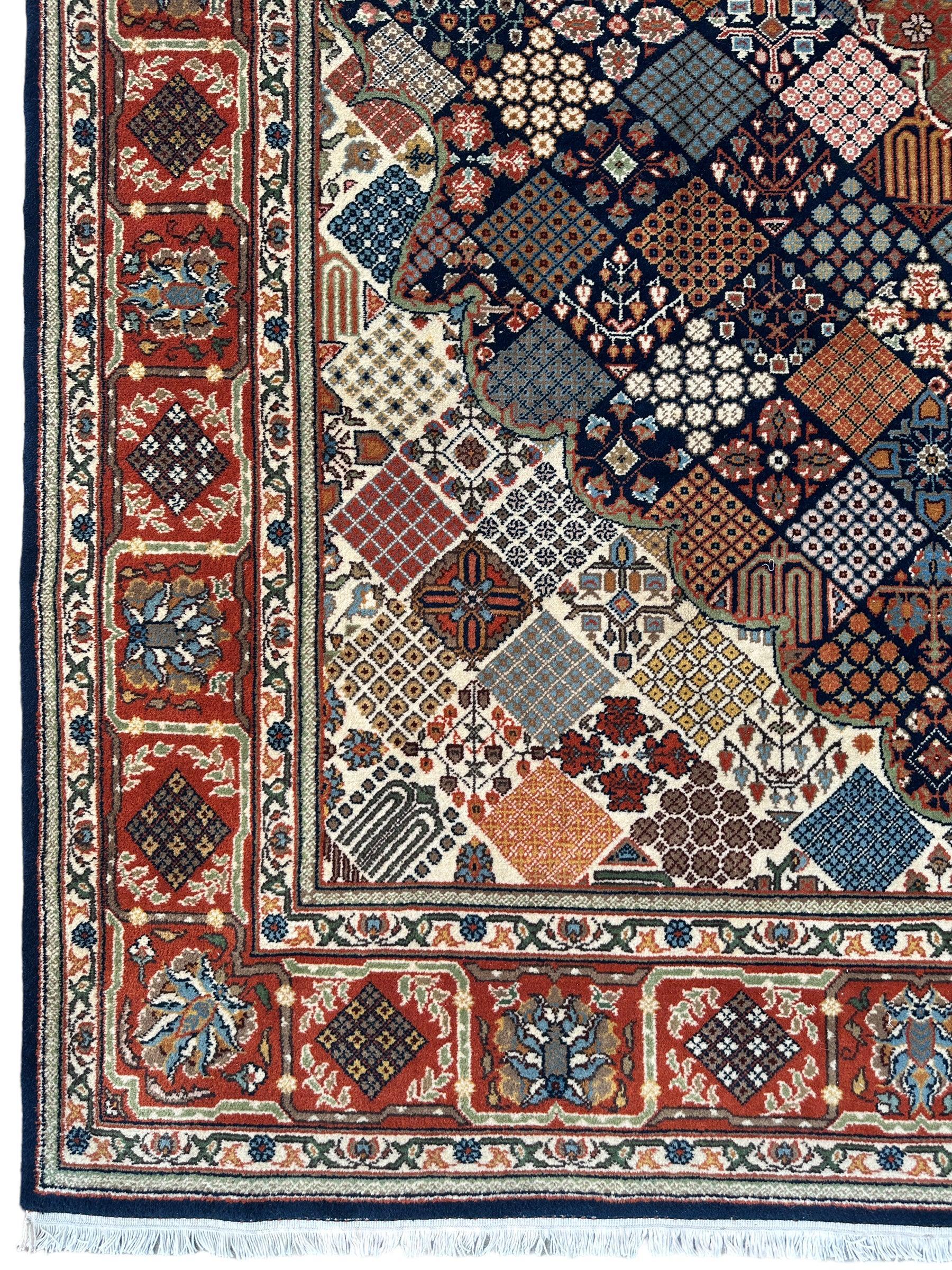 Hand-Knotted Indo-Joshegan Wool Rug – 12'2" x 9'1" – Geometric Medallion Design, Rich Warm Palette - Image 12
