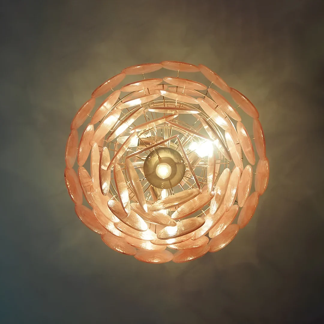 Huge Vintage Murano Pink Disks Chandelier - Image 23