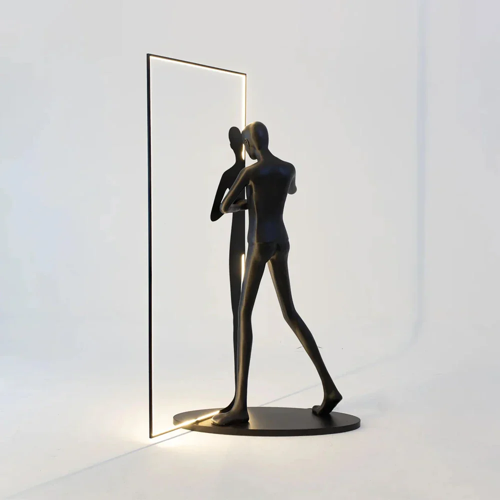 Human Mirror Sculpture Floor Lamp - Image 20