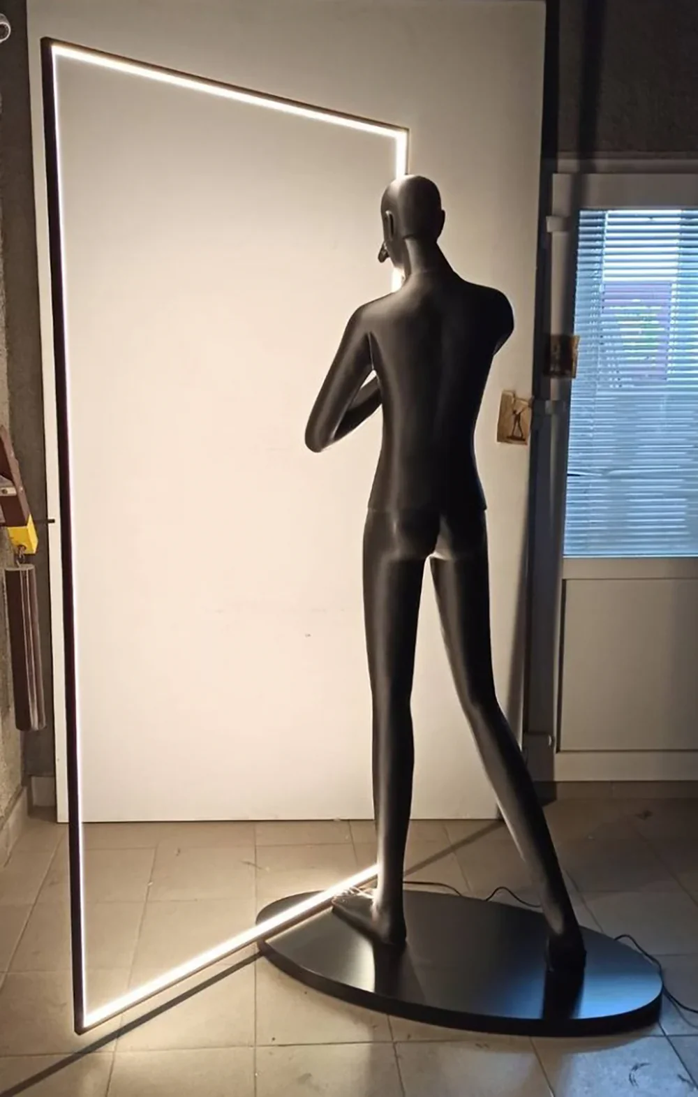 Human Mirror Sculpture Floor Lamp - Image 4