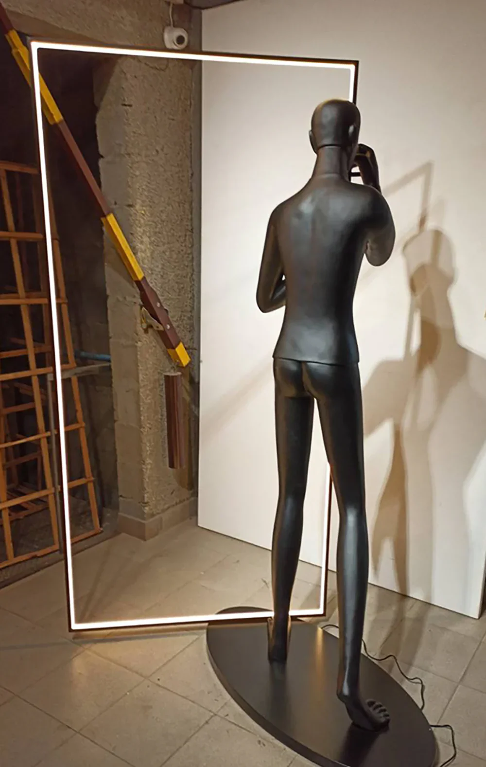 Human Mirror Sculpture Floor Lamp - Image 8