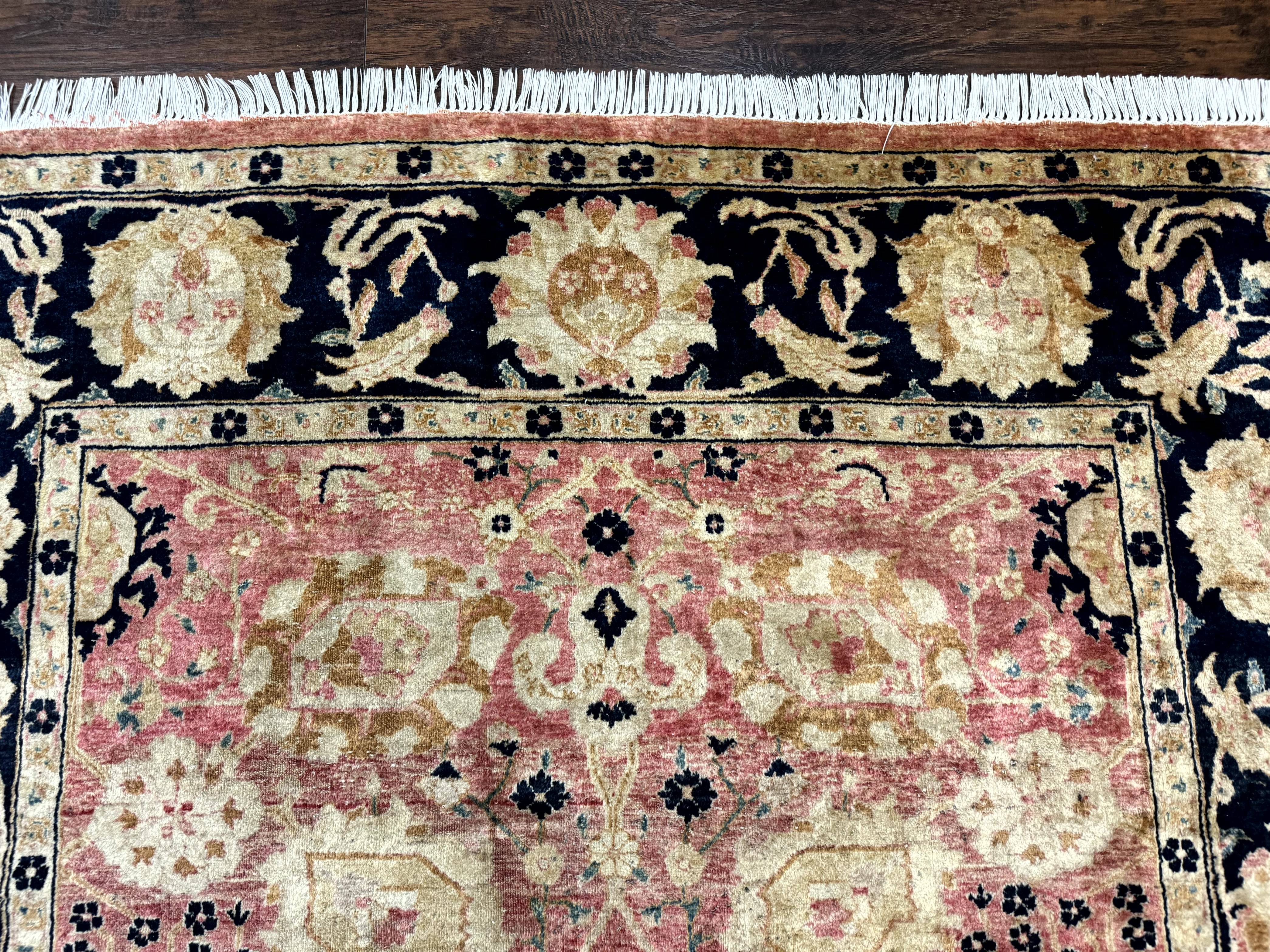 Indian Agra Rug 6x9, Allover Pattern, Traditional Wool Oriental Carpet - Image 3