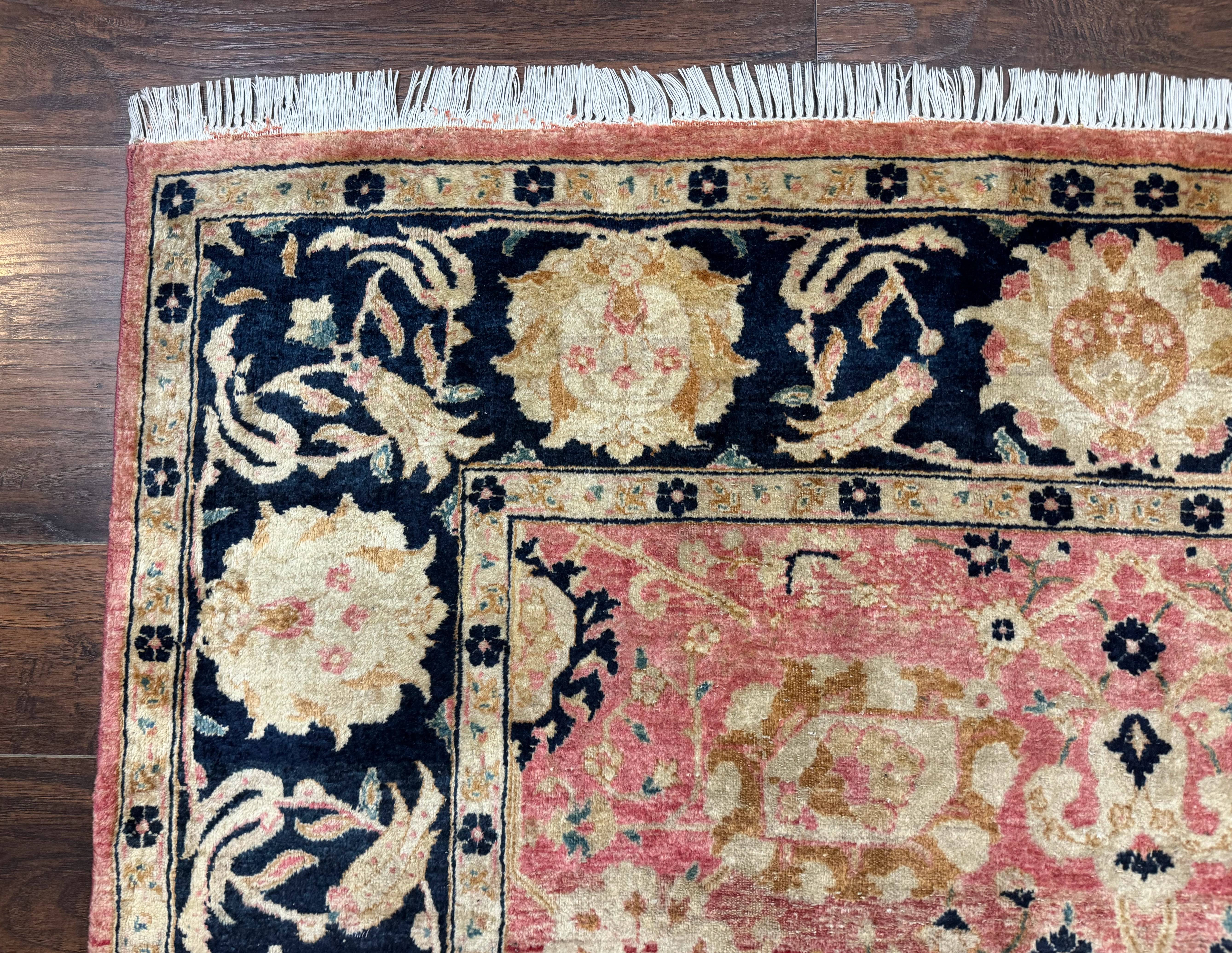 Indian Agra Rug 6x9, Allover Pattern, Traditional Wool Oriental Carpet - Image 6