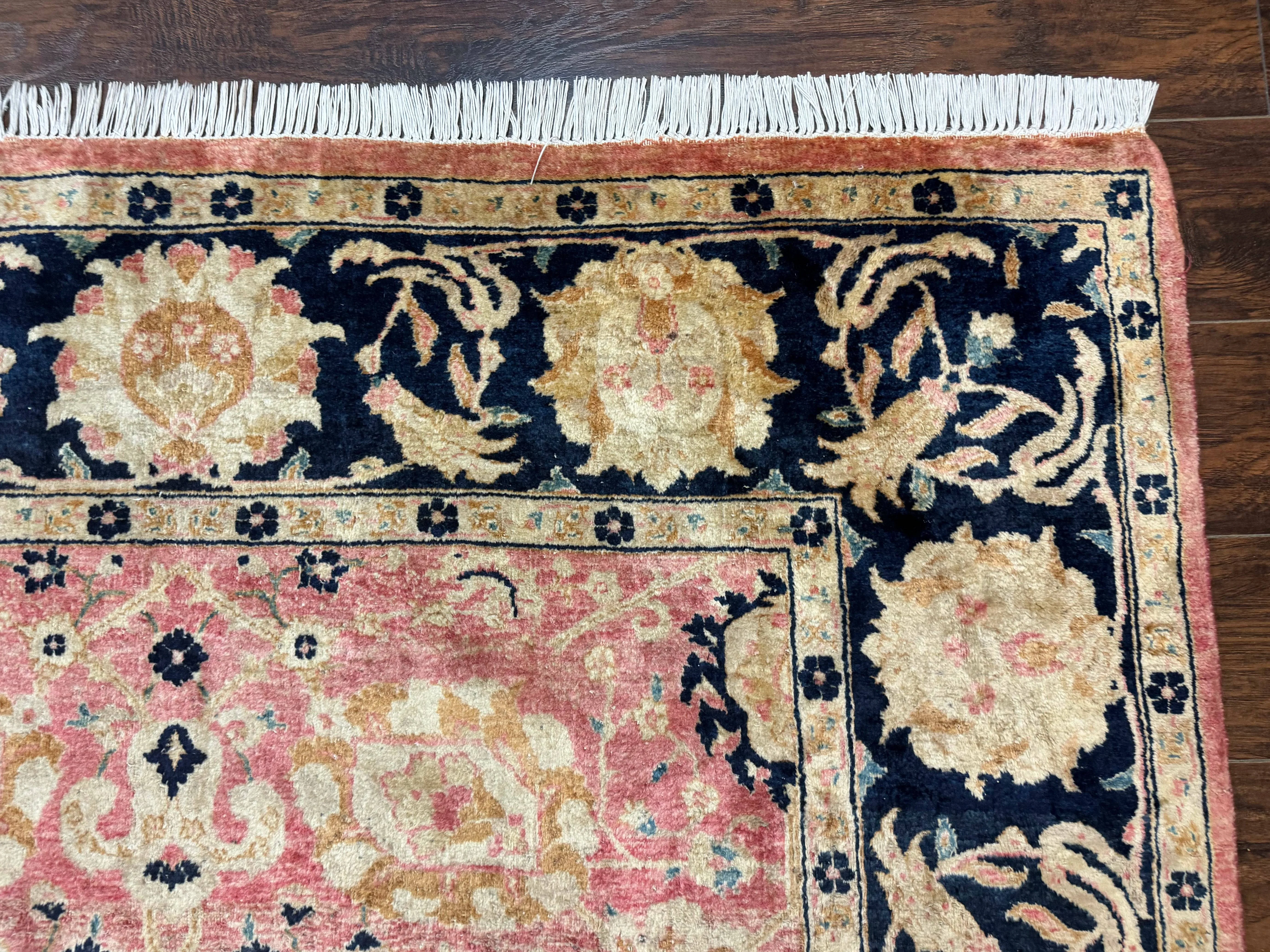 Indian Agra Rug 6x9, Allover Pattern, Traditional Wool Oriental Carpet - Image 7