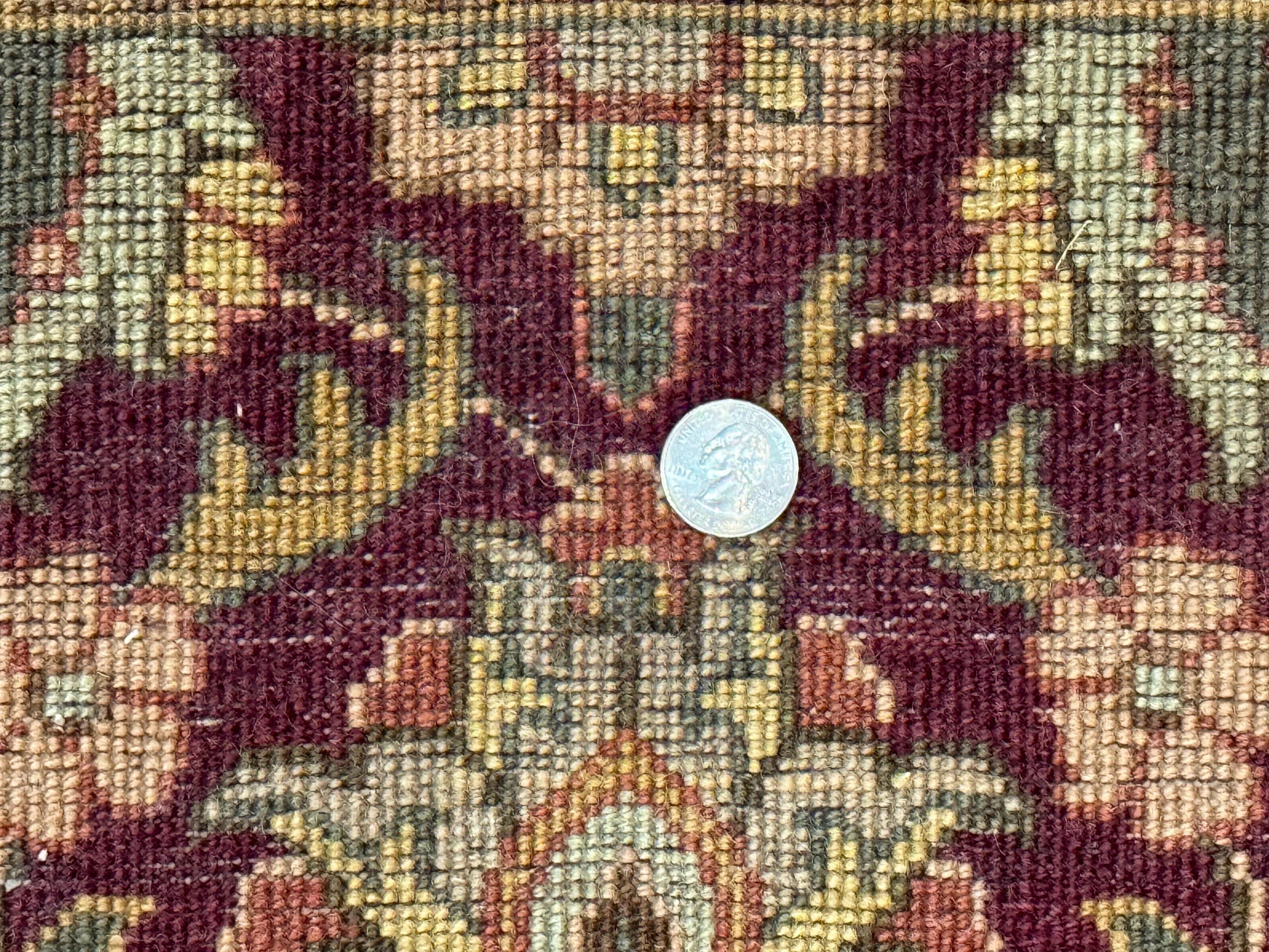 Indian Agra Runner Rug 2.6 x 17.5, Long Runner Rug for Hallway, Floral Handmade - Image 10