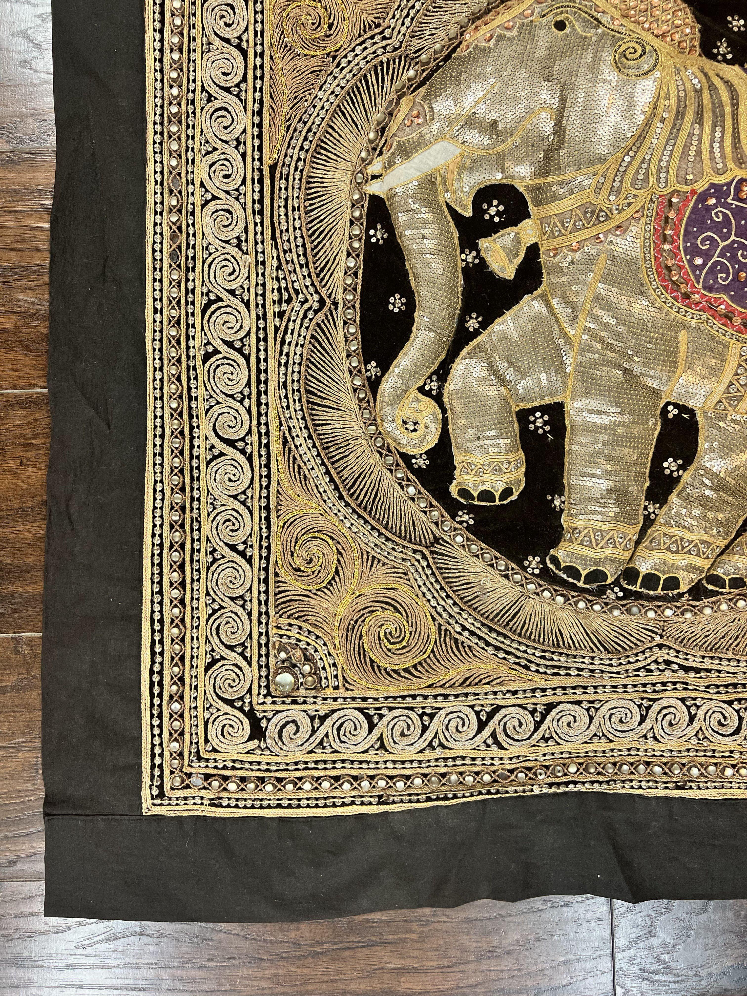 Indian Embroidery 3x3, Elephant Design, Detailed Needlepoint, Beadwork - Image 7