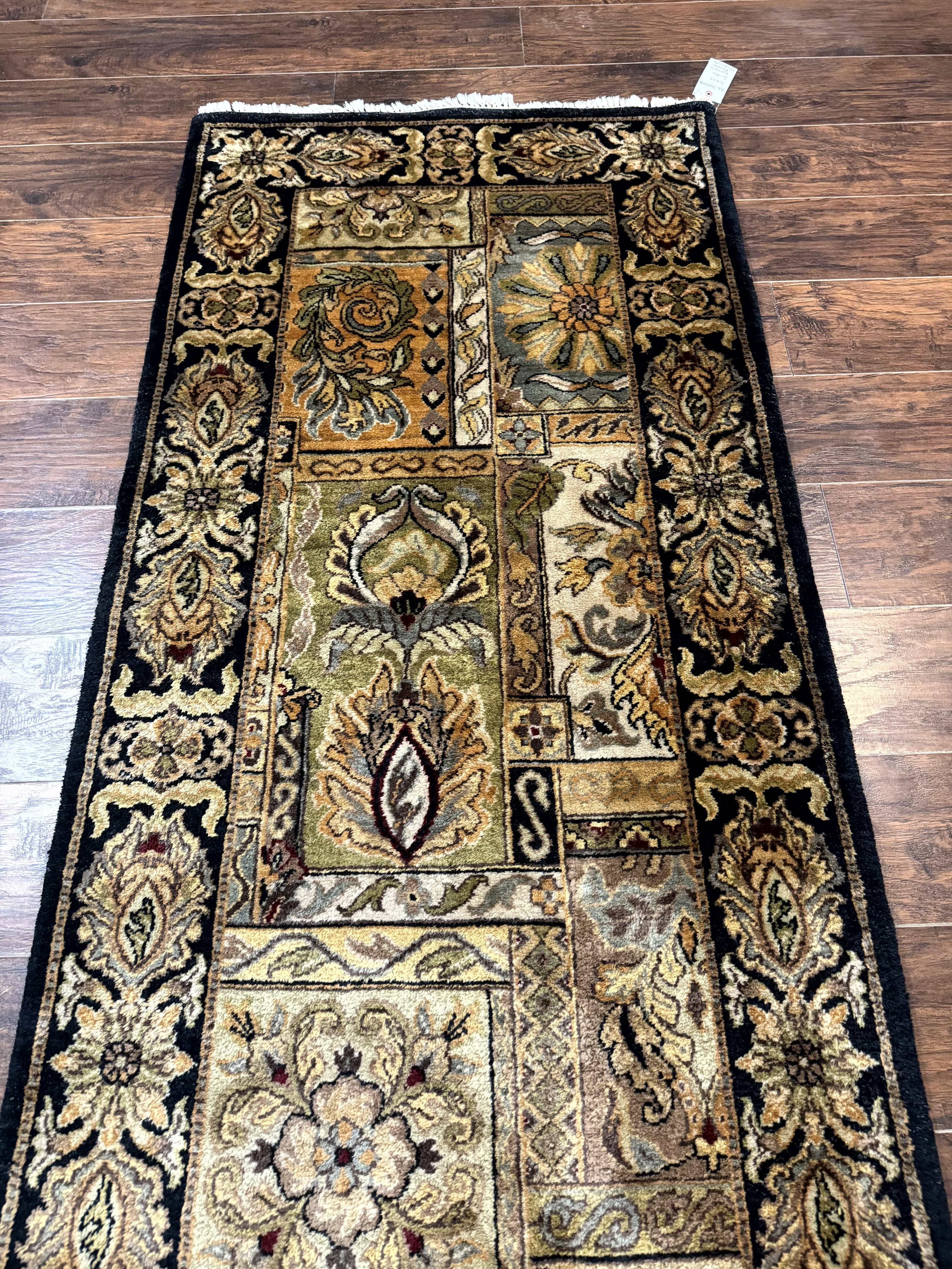 Indian Runner Rug 3x14, Panel Design, Oriental Carpet for Hallway - Image 12
