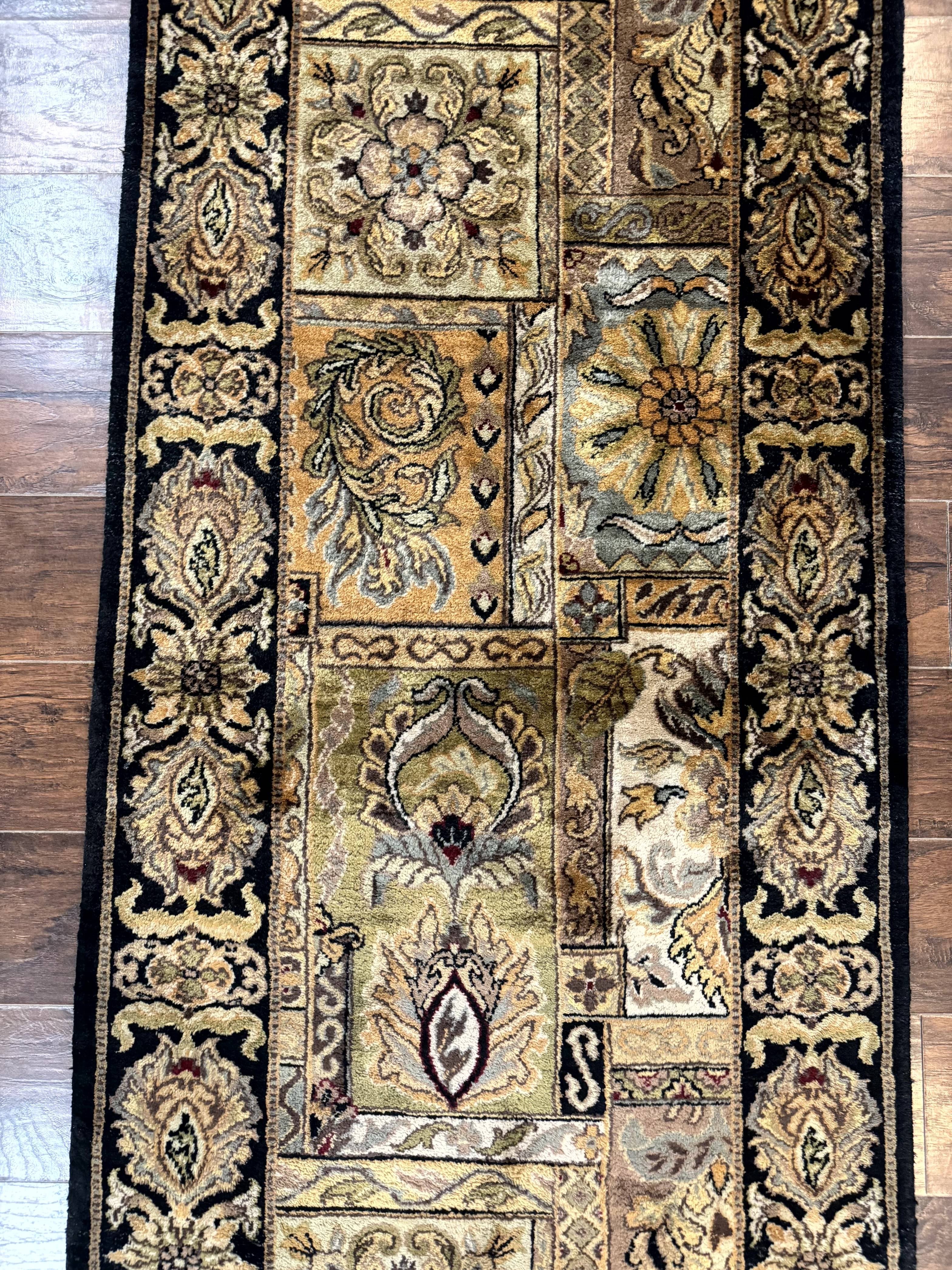 Indian Runner Rug 3x14, Panel Design, Oriental Carpet for Hallway - Image 5