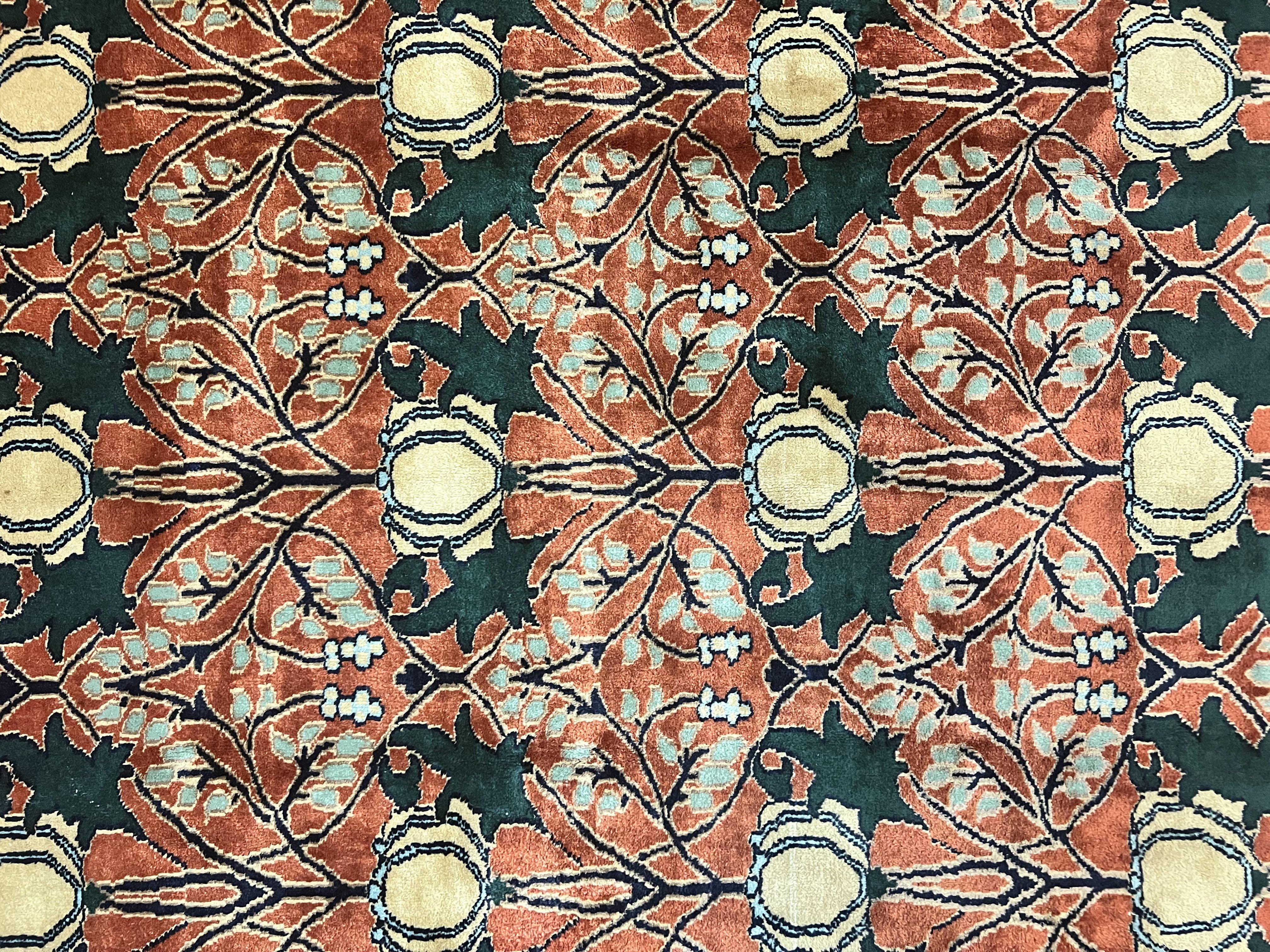 Indo Persian Bidjar Rug 8x10, Red and Black, Handmade Vintage Wool Carpet - Image 4