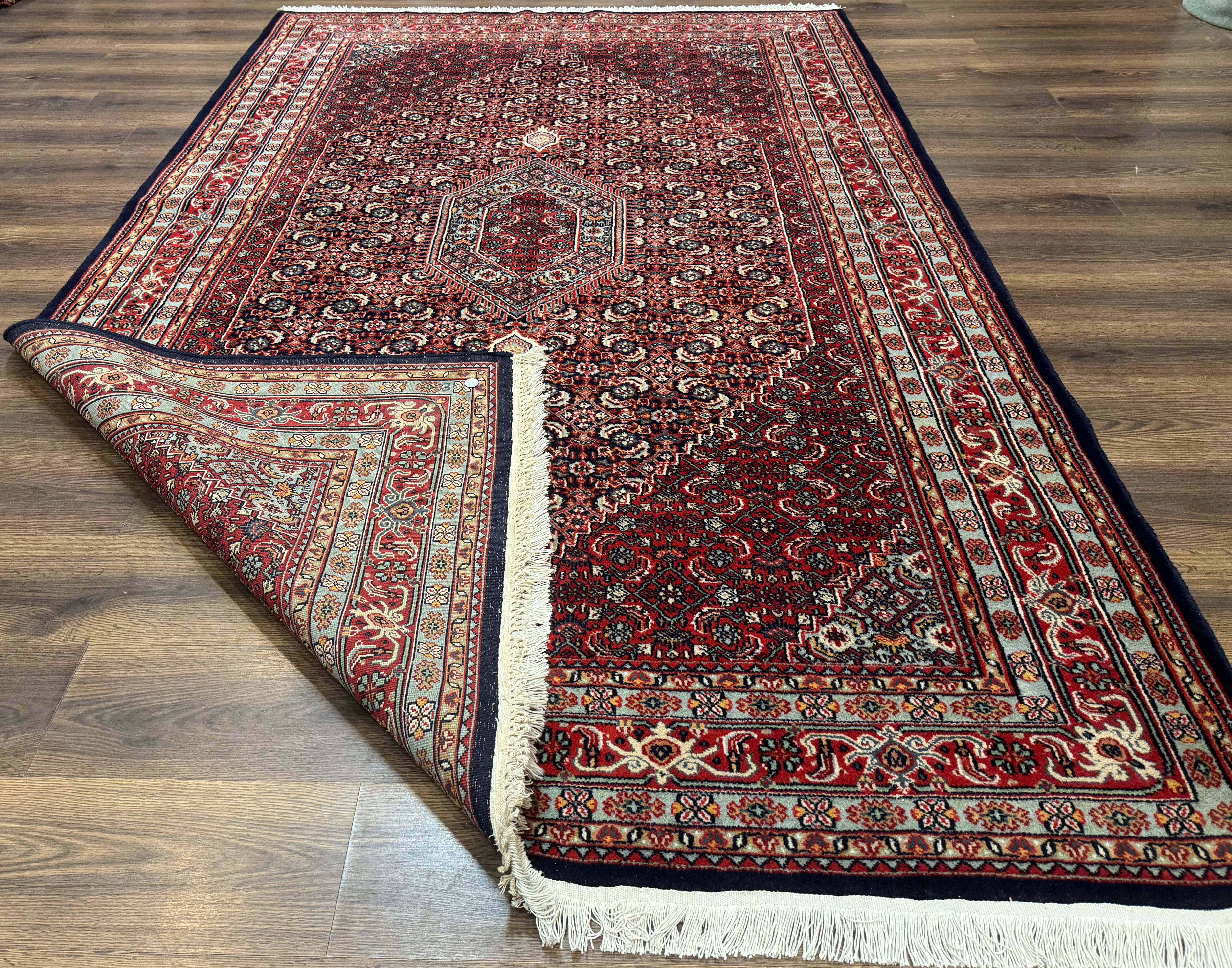 Indo Persian Bijar Rug 6x9, Hand Knotted Wool Carpet - Image 15