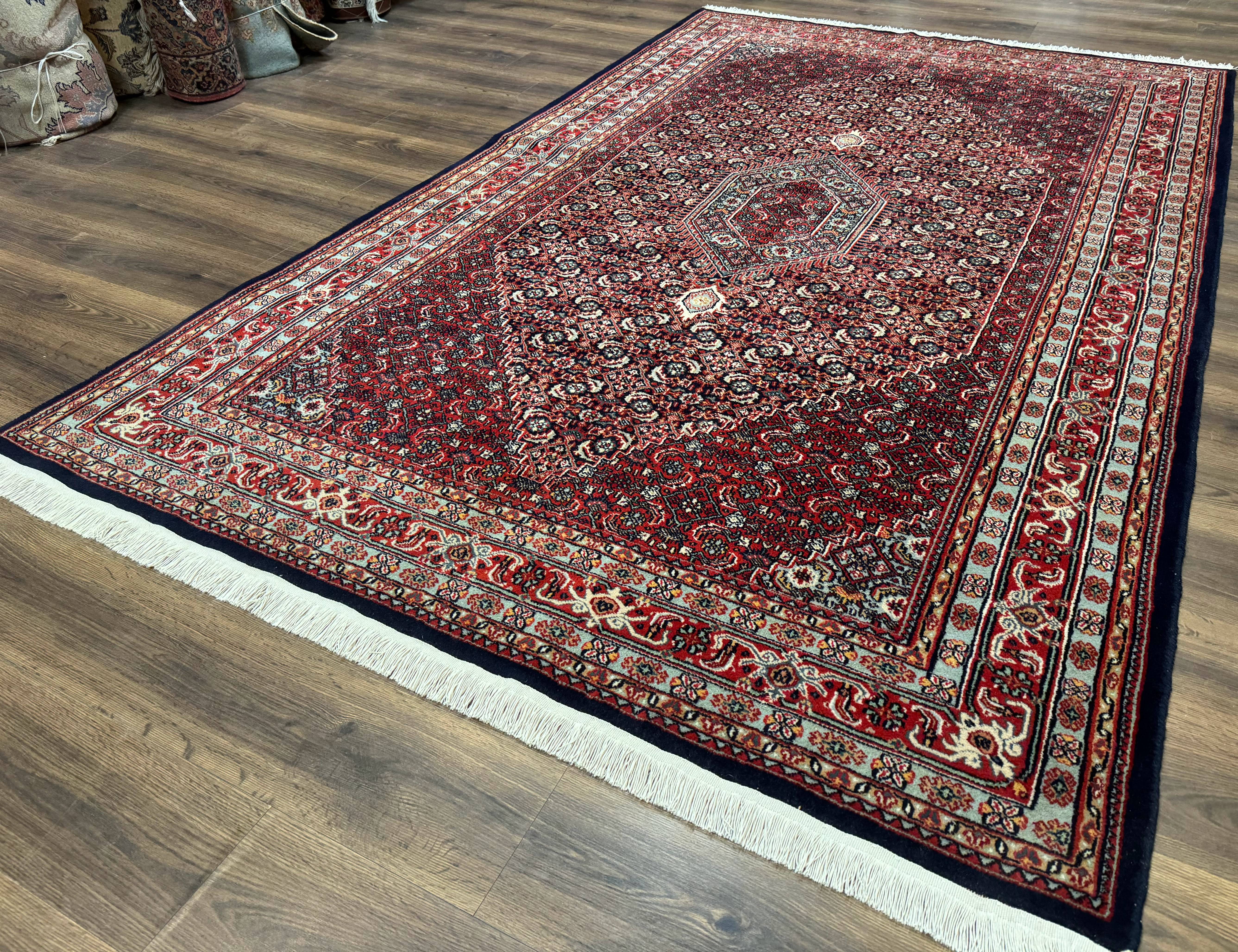 Indo Persian Bijar Rug 6x9, Hand Knotted Wool Carpet - Image 2