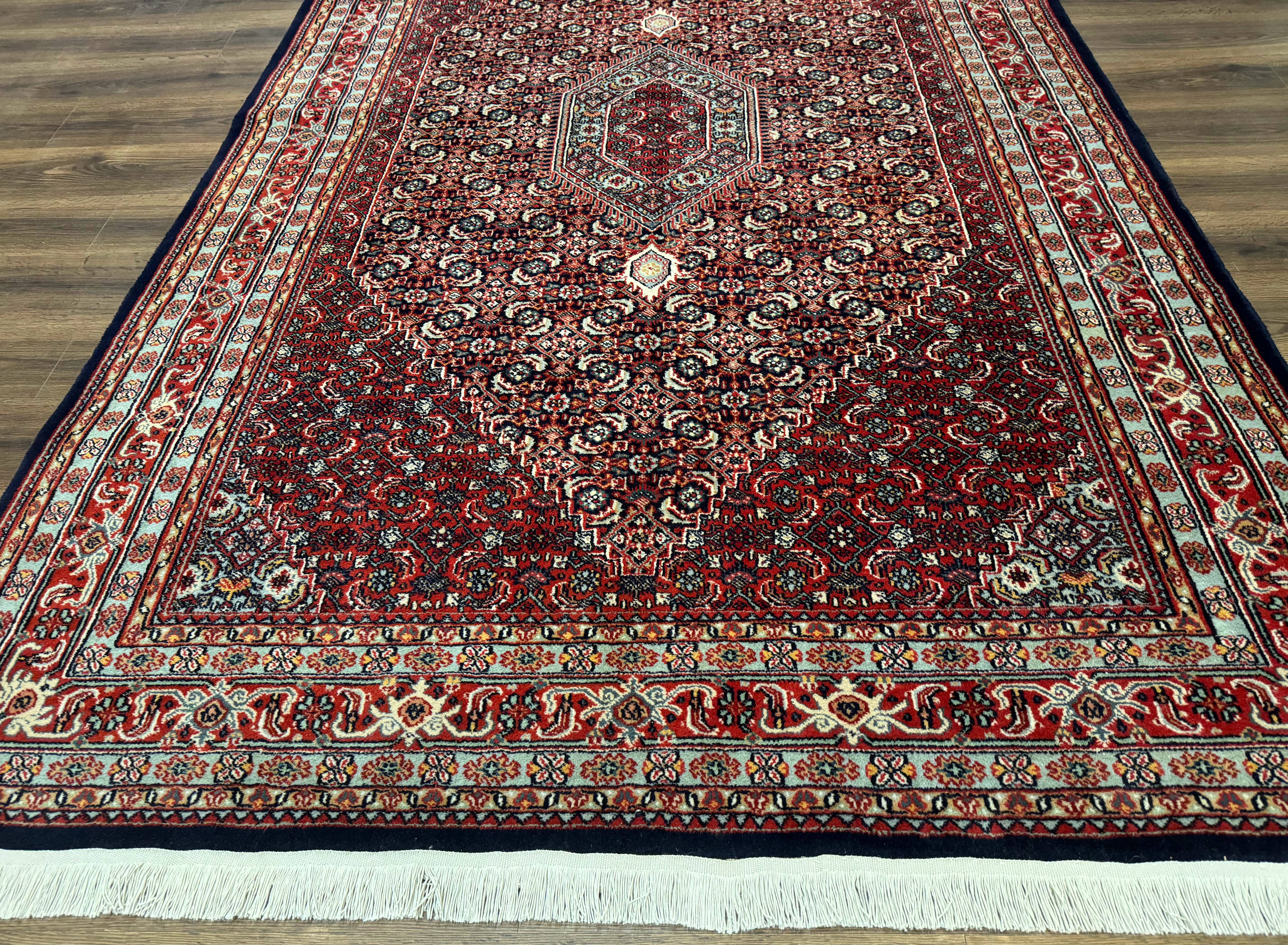 Indo Persian Bijar Rug 6x9, Hand Knotted Wool Carpet - Image 5