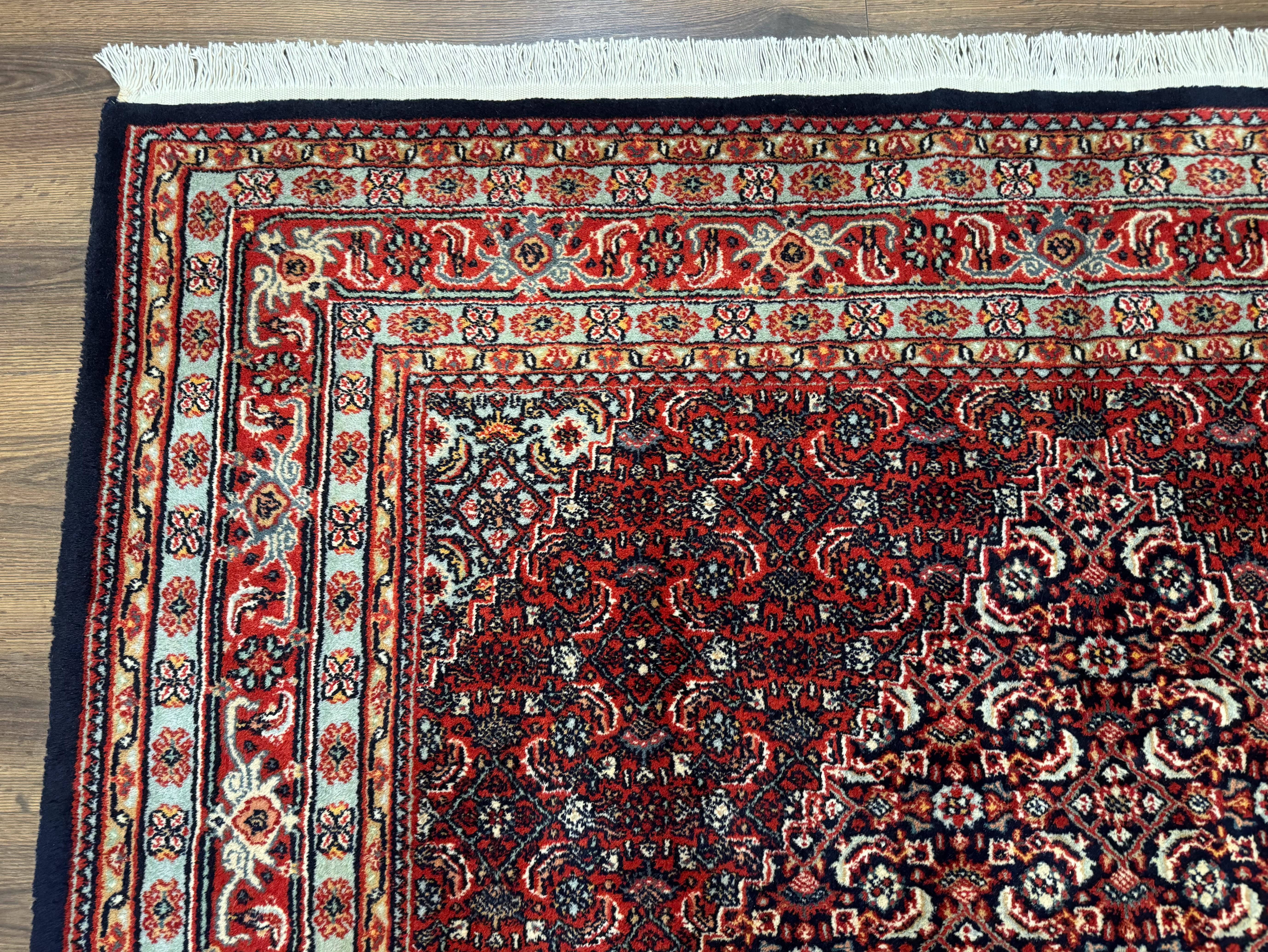 Indo Persian Bijar Rug 6x9, Hand Knotted Wool Carpet - Image 6