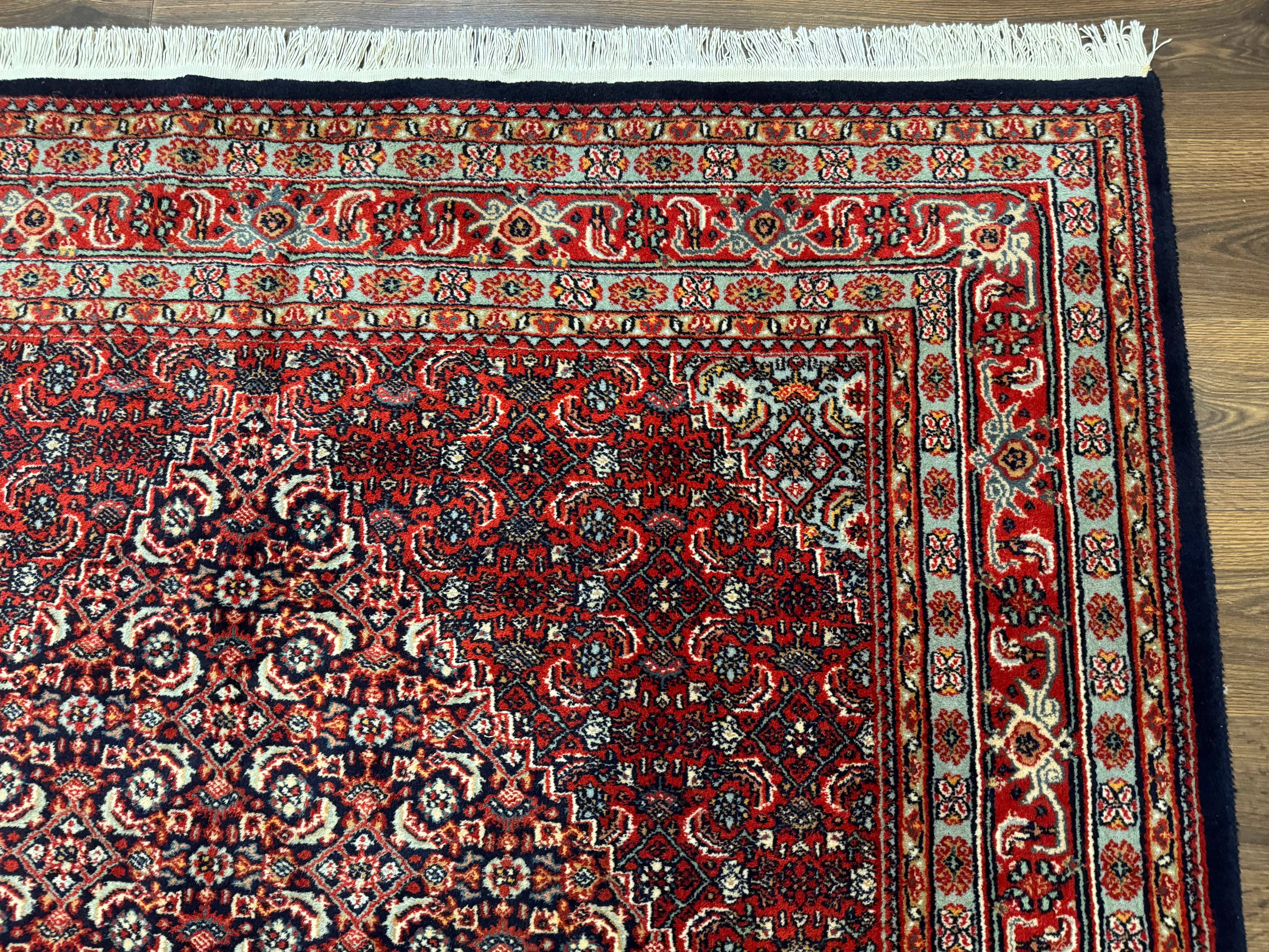 Indo Persian Bijar Rug 6x9, Hand Knotted Wool Carpet - Image 7