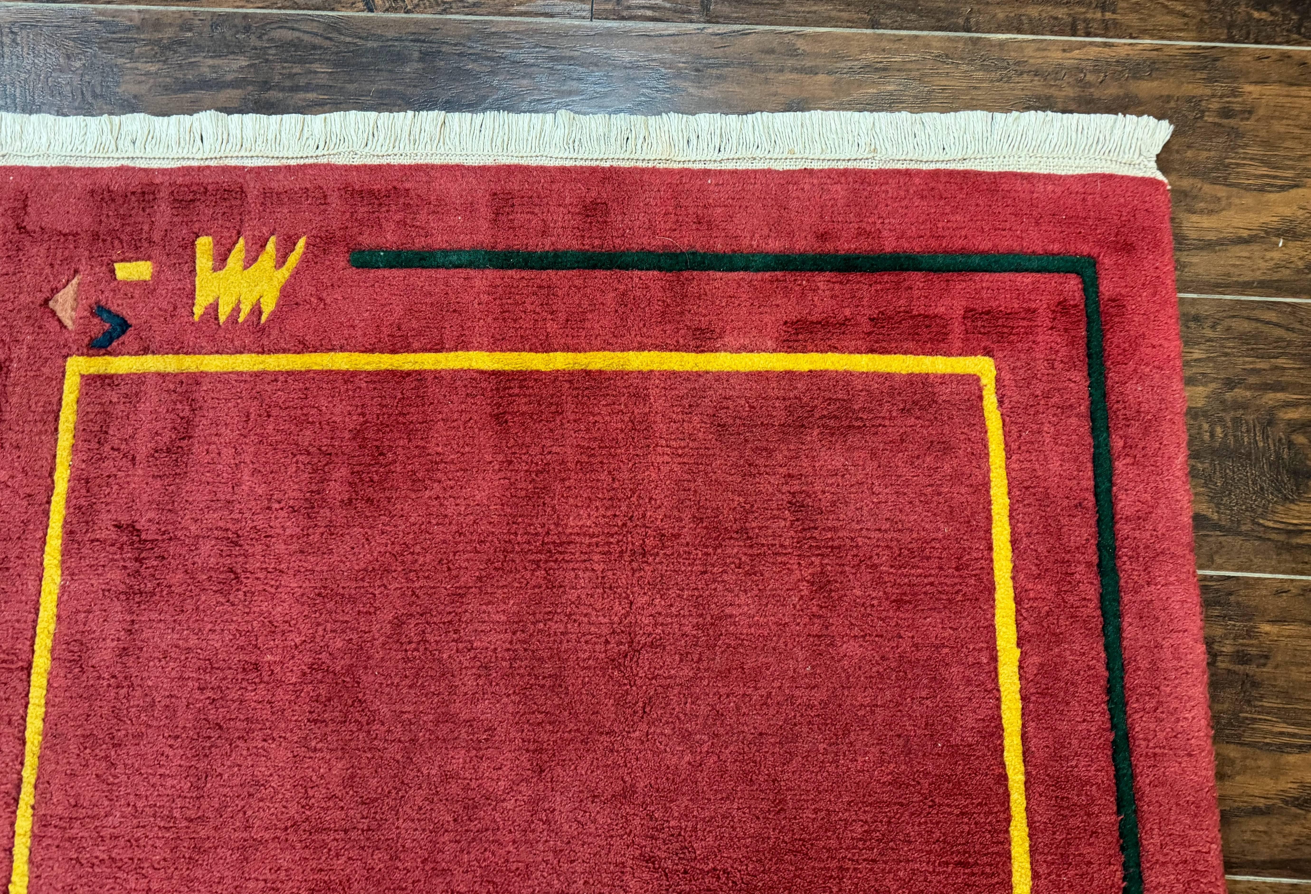 Indo Persian Gabbeh Rug 3x5, Red - Image 7
