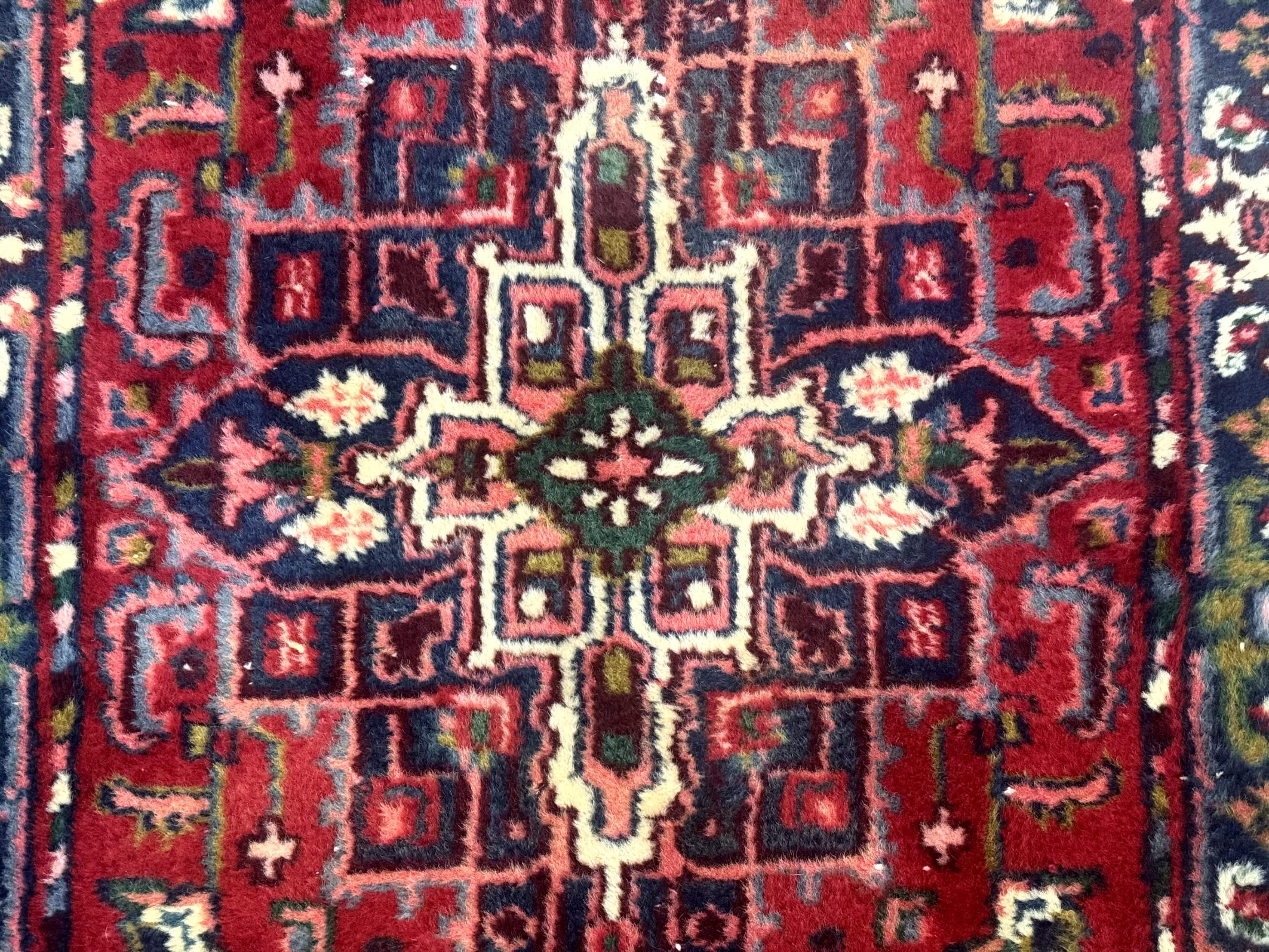 Indo Persian Heriz Runner Rug 3 x 17, Geometric Long Runner Carpet for Hallway, Medallions, Wool Runner Rug 3x17 - Image 4