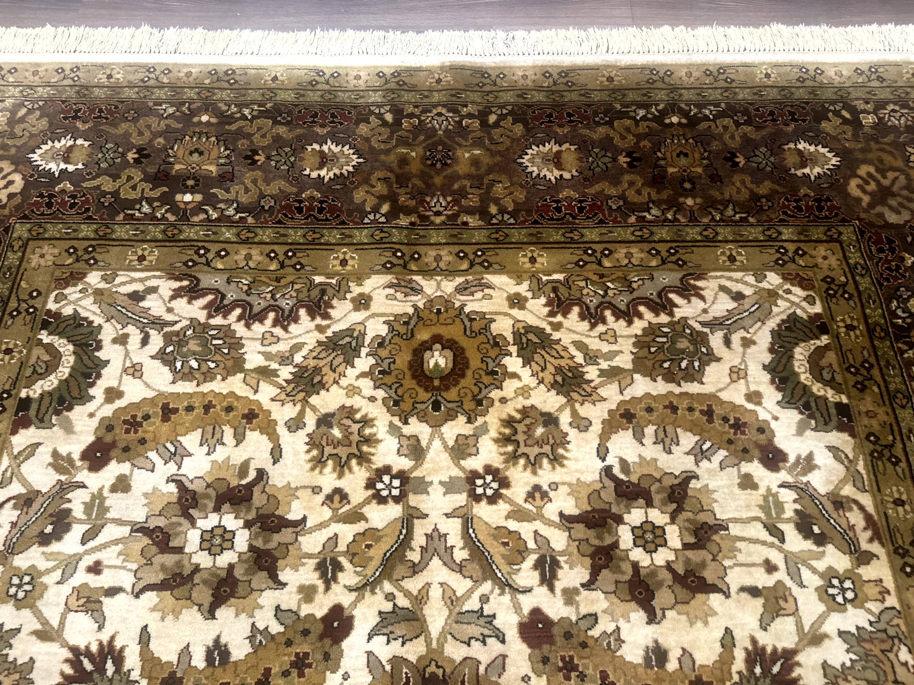 Indo Persian Mahal Rug 8x10, Floral Traditional Wool Oriental Carpet - Image 3