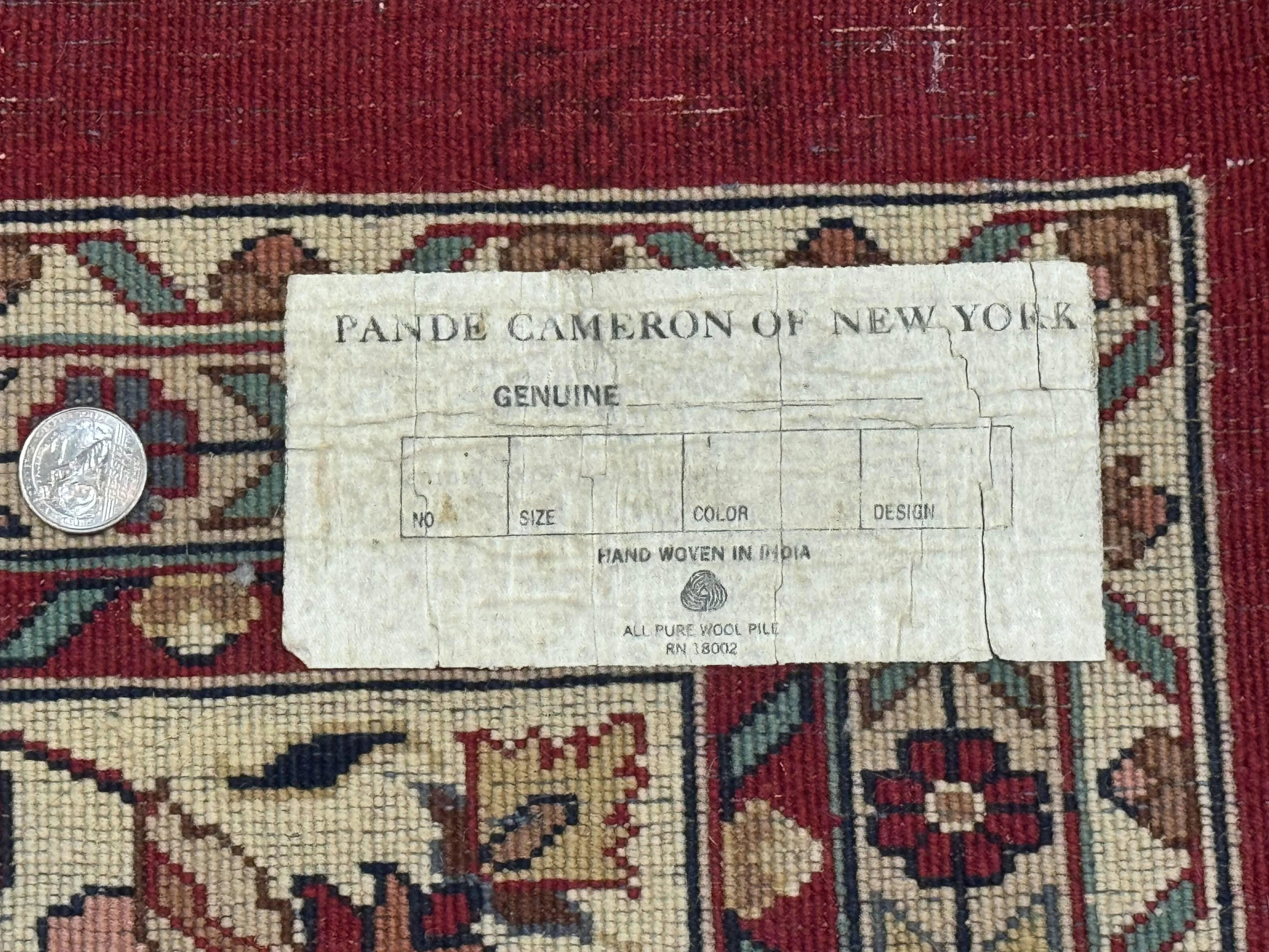 Indo Persian Rug 8x10, Red and Cream, Floral, Pande Cameron - Image 10