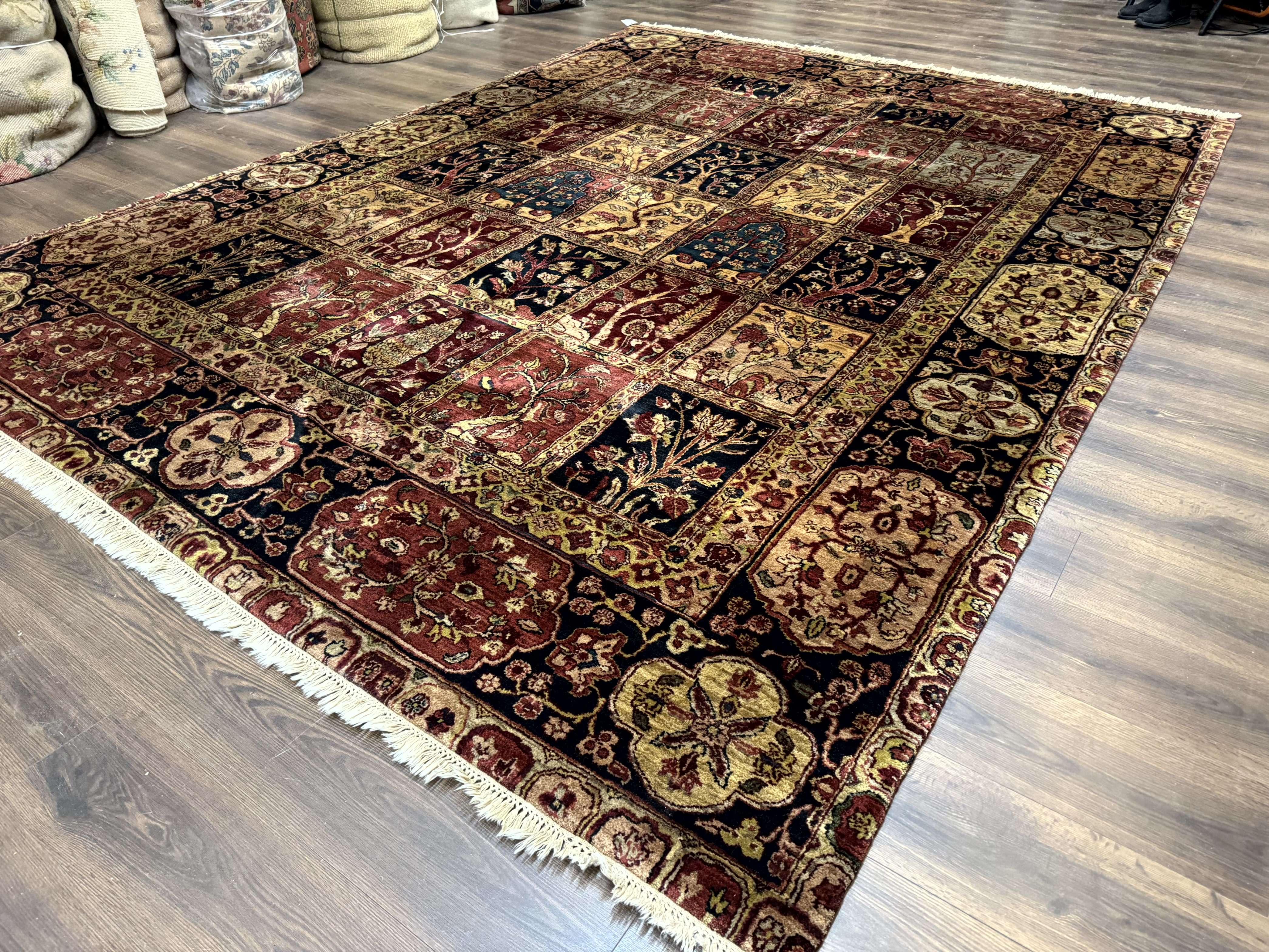 Indo Persian Rug 9x12, Bakhtiari Panel Design, Multicolor, Soft Wool Pile - Image 2