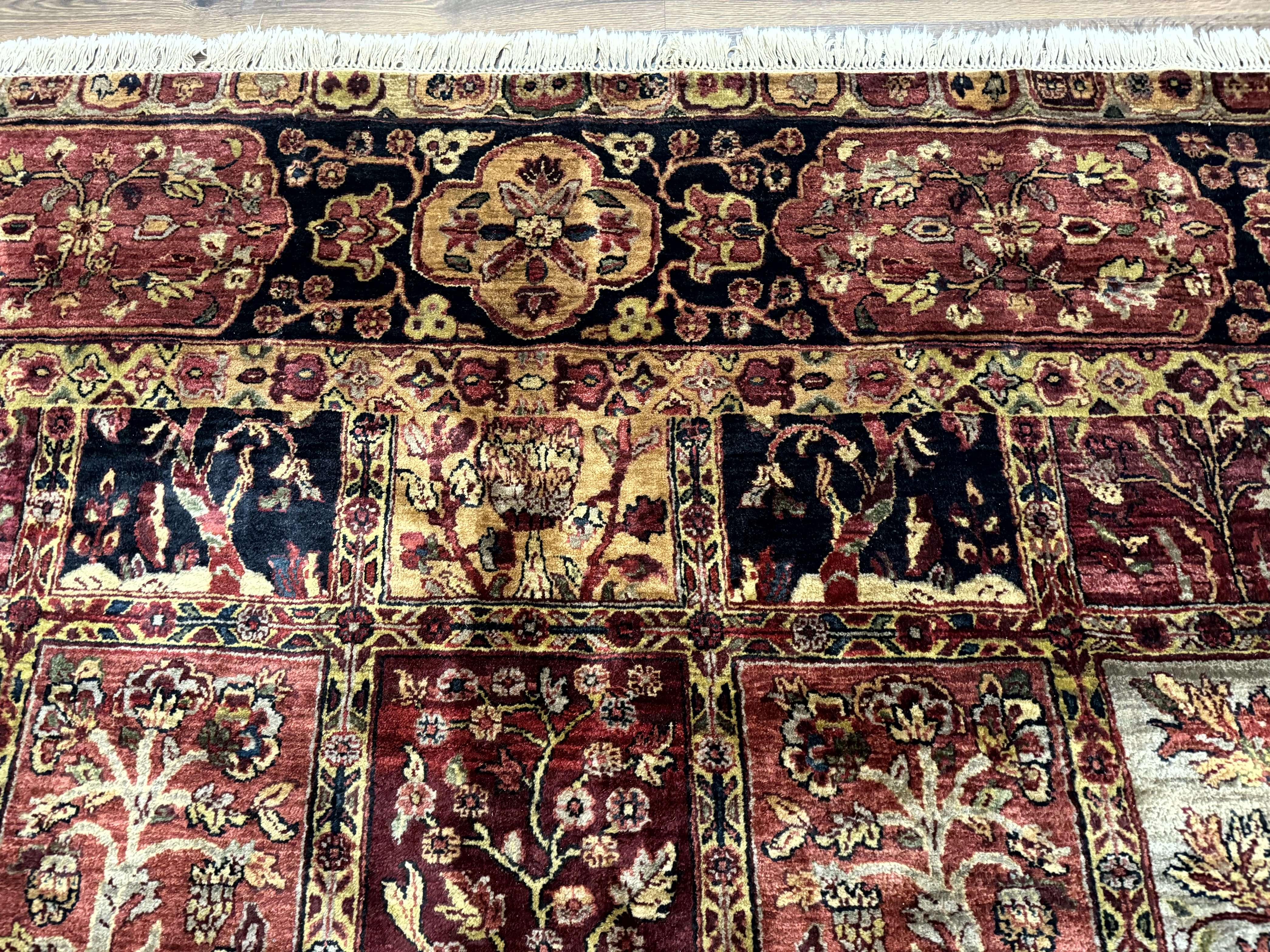 Indo Persian Rug 9x12, Bakhtiari Panel Design, Multicolor, Soft Wool Pile - Image 3