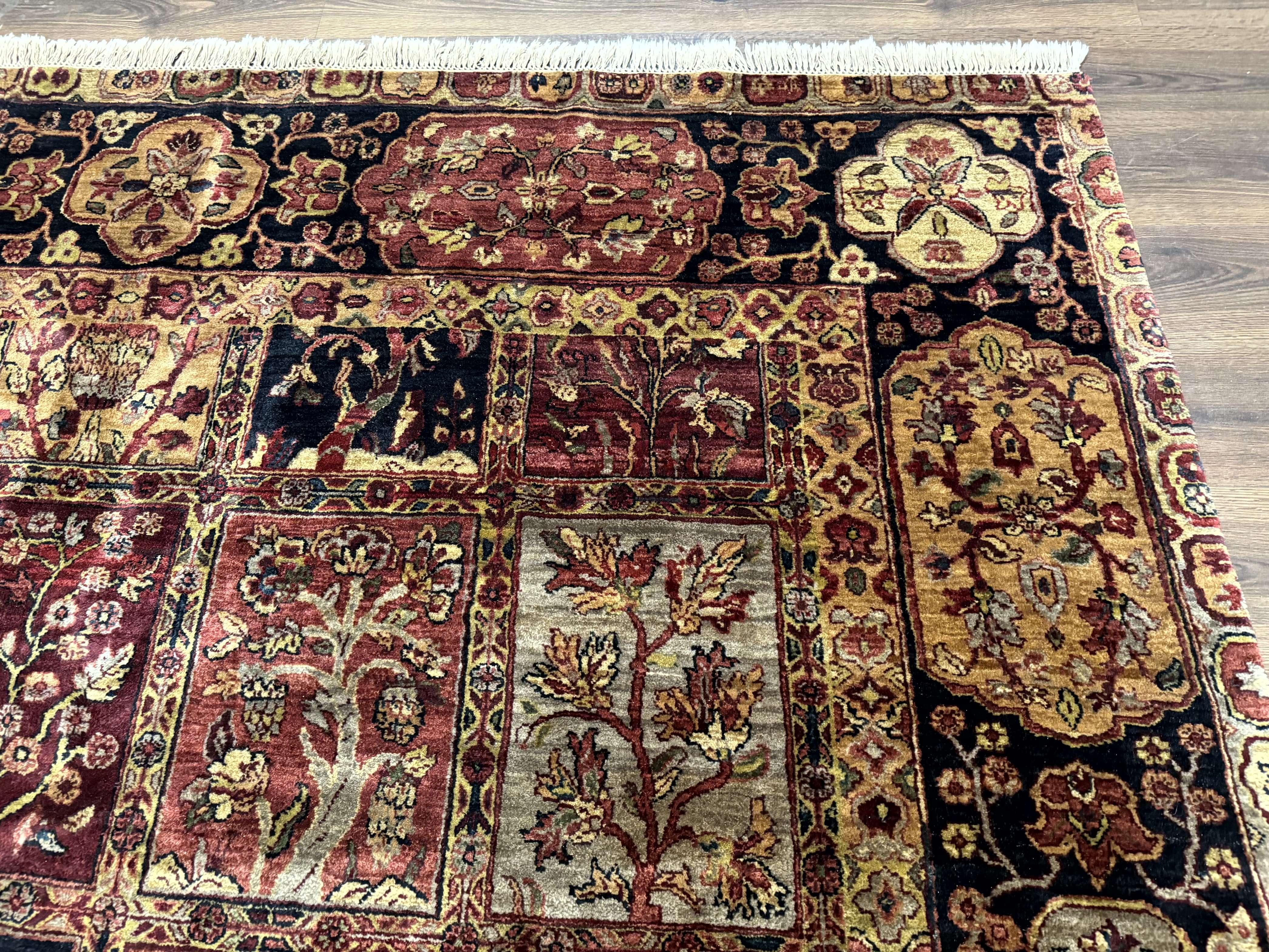 Indo Persian Rug 9x12, Bakhtiari Panel Design, Multicolor, Soft Wool Pile - Image 7