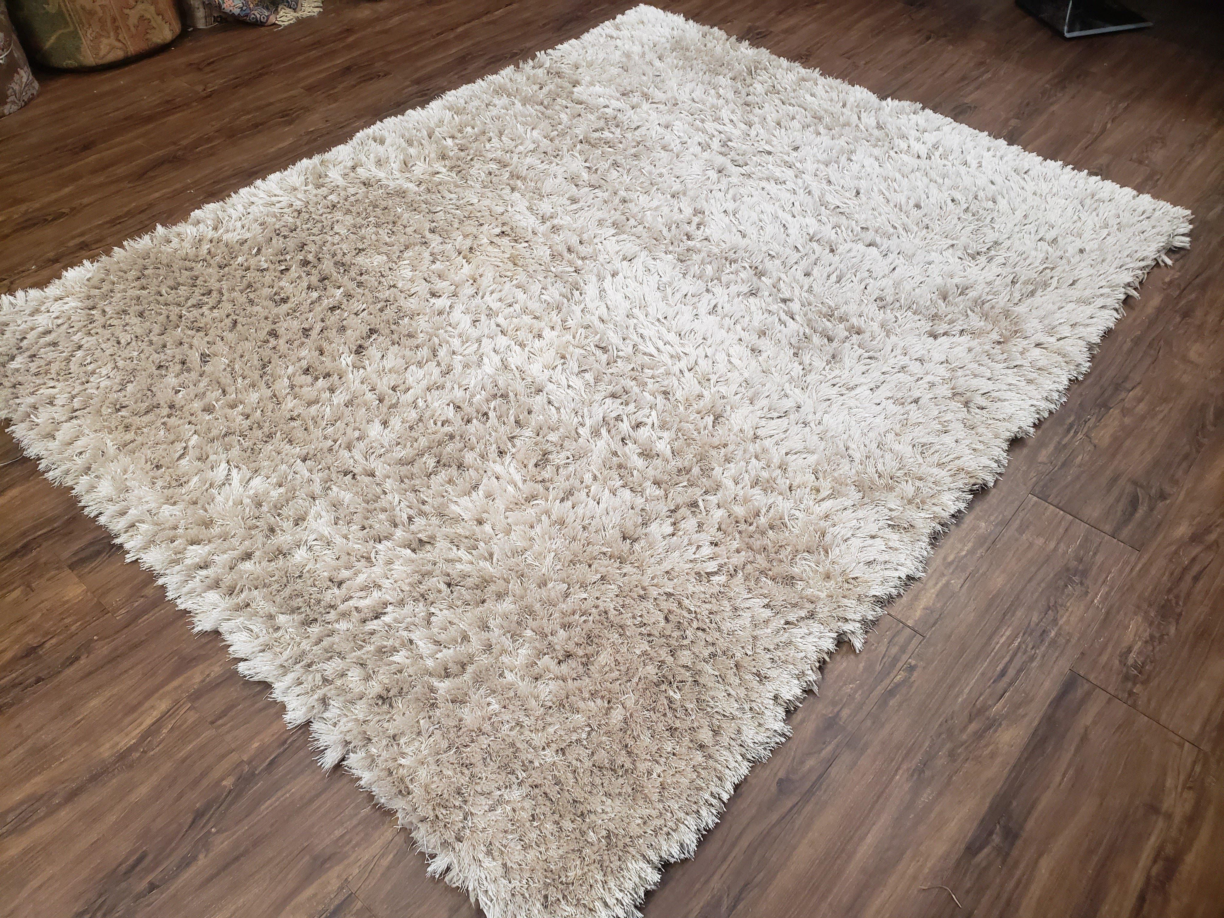 Ivory Shag Rug 6x7, Flokati Carpet, Shaggy Soft Plush Pile Area Rug, Modern Contemporary - Image 2