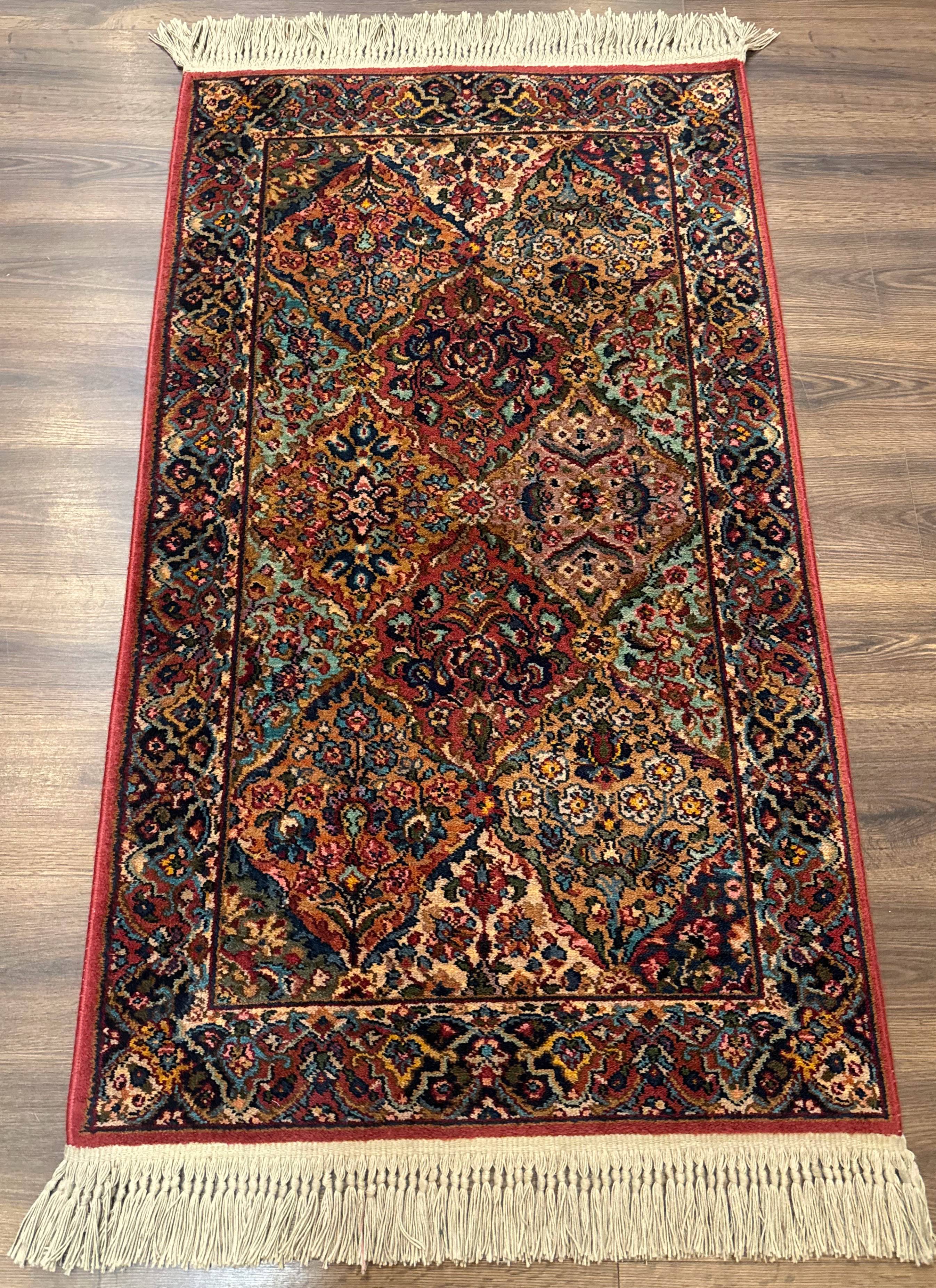 Karastan Rug 3x5 Multicolor Panel Kirman #717, Original 700 Series, Wool Pile, Discontinued