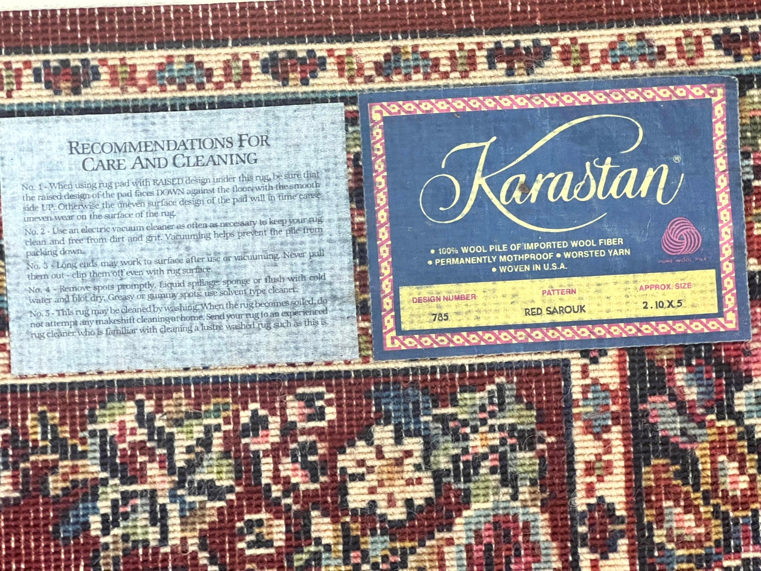 Karastan Rug 3x5 Red Sarouk #785, Small Karastan Wool Pile Rug, Original 700 Series, Discontinued Vintage Karastan Carpet - Image 10
