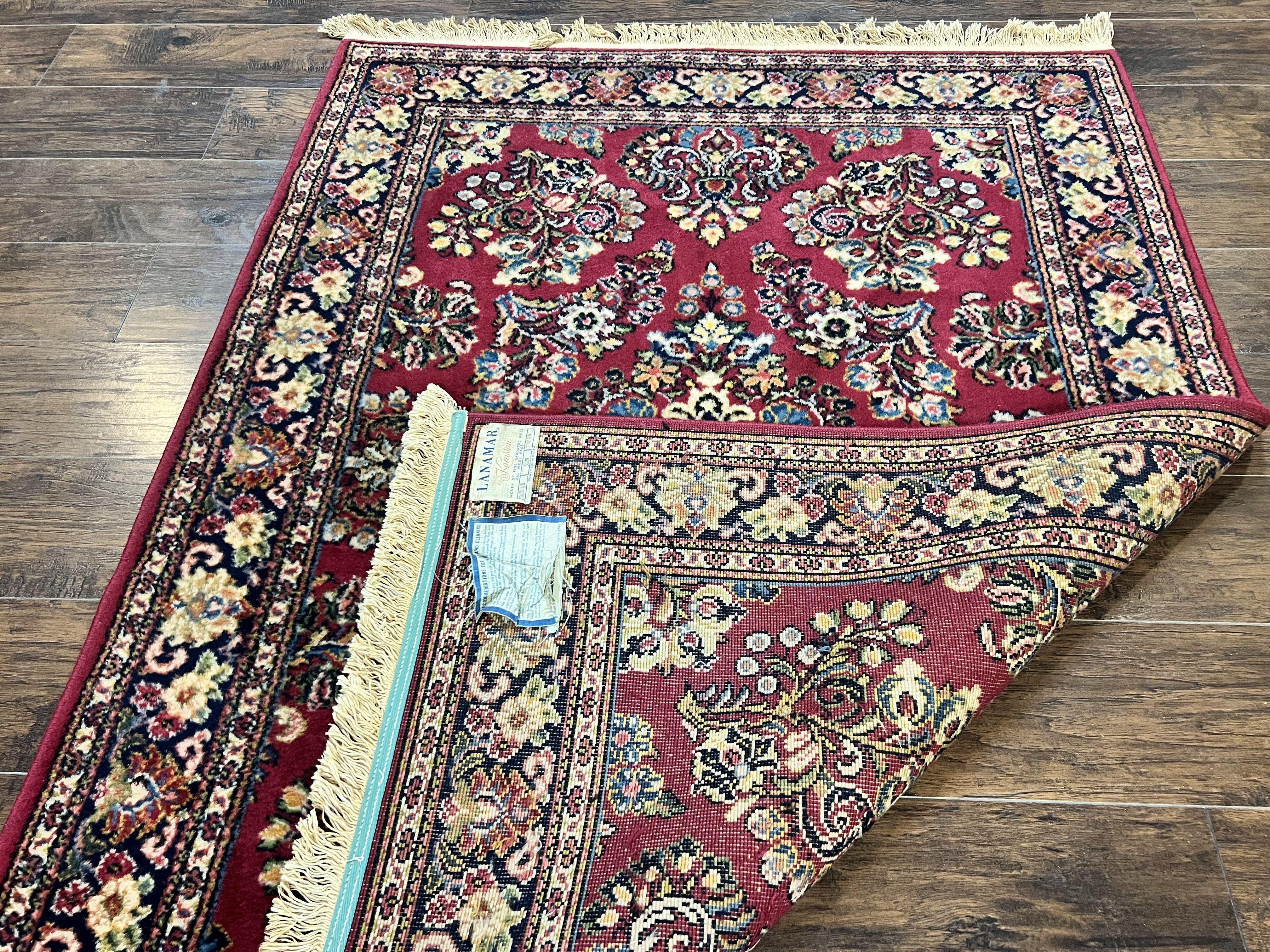 Karastan Rug 4.6 x 6 Lanamar Sarouk #5528, Red Wool Karastan Oriental Carpet, Discontinued, Antique, Wool Pile - Image 11
