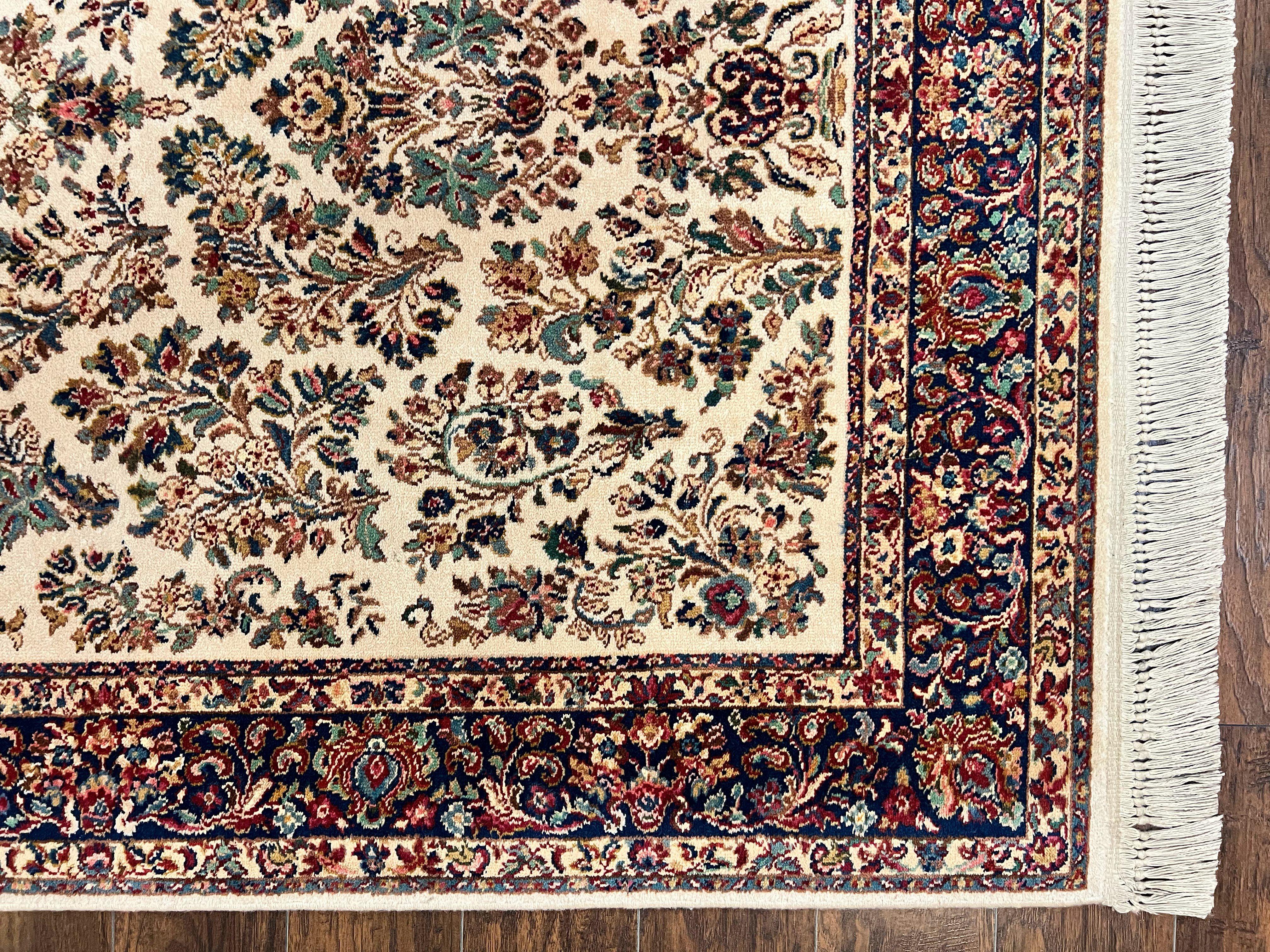 Karastan Rug 5.9 x 9 Ivory Sarouk #760, Vintage Wool Original Collection 700 Series, Discontinued - Image 9