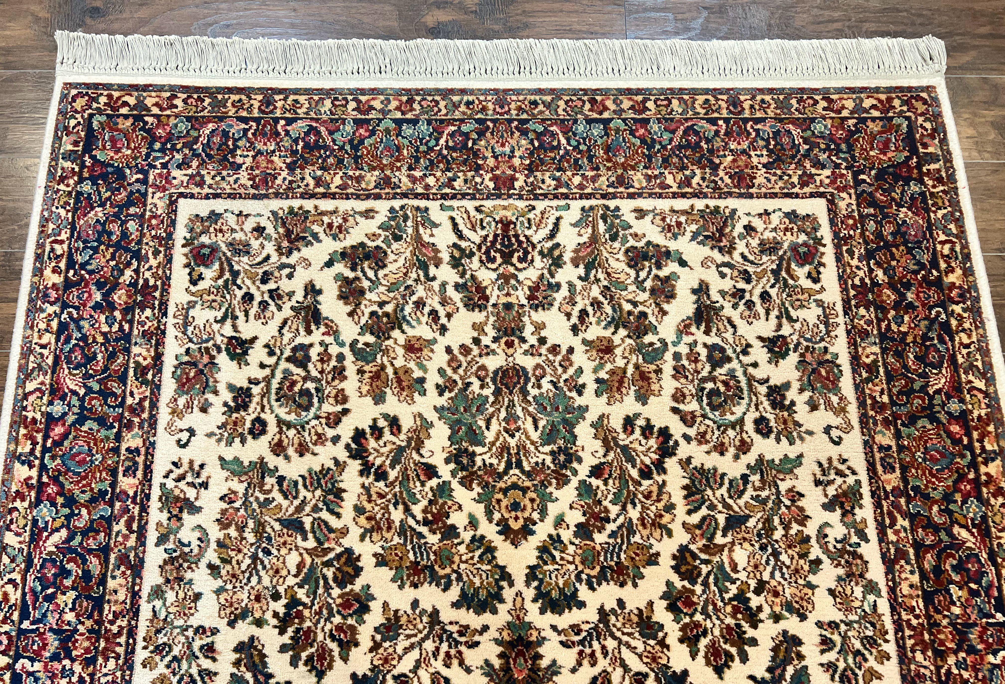Karastan Rug 5.9 x 9, Ivory Sarouk #760, Wool Vintage Original Collection 700 Series - Image 3