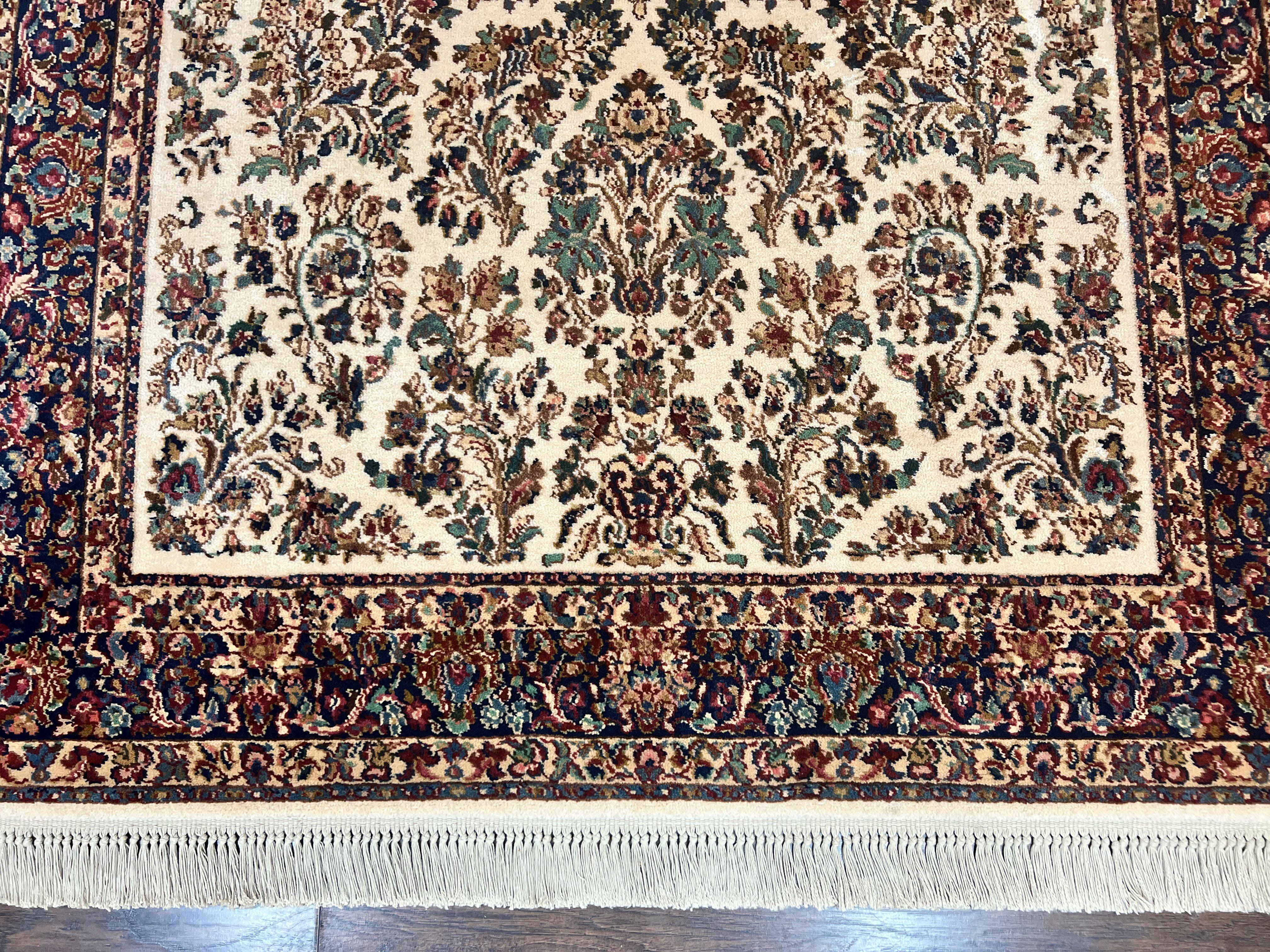 Karastan Rug 5.9 x 9, Ivory Sarouk #760, Wool Vintage Original Collection 700 Series - Image 5