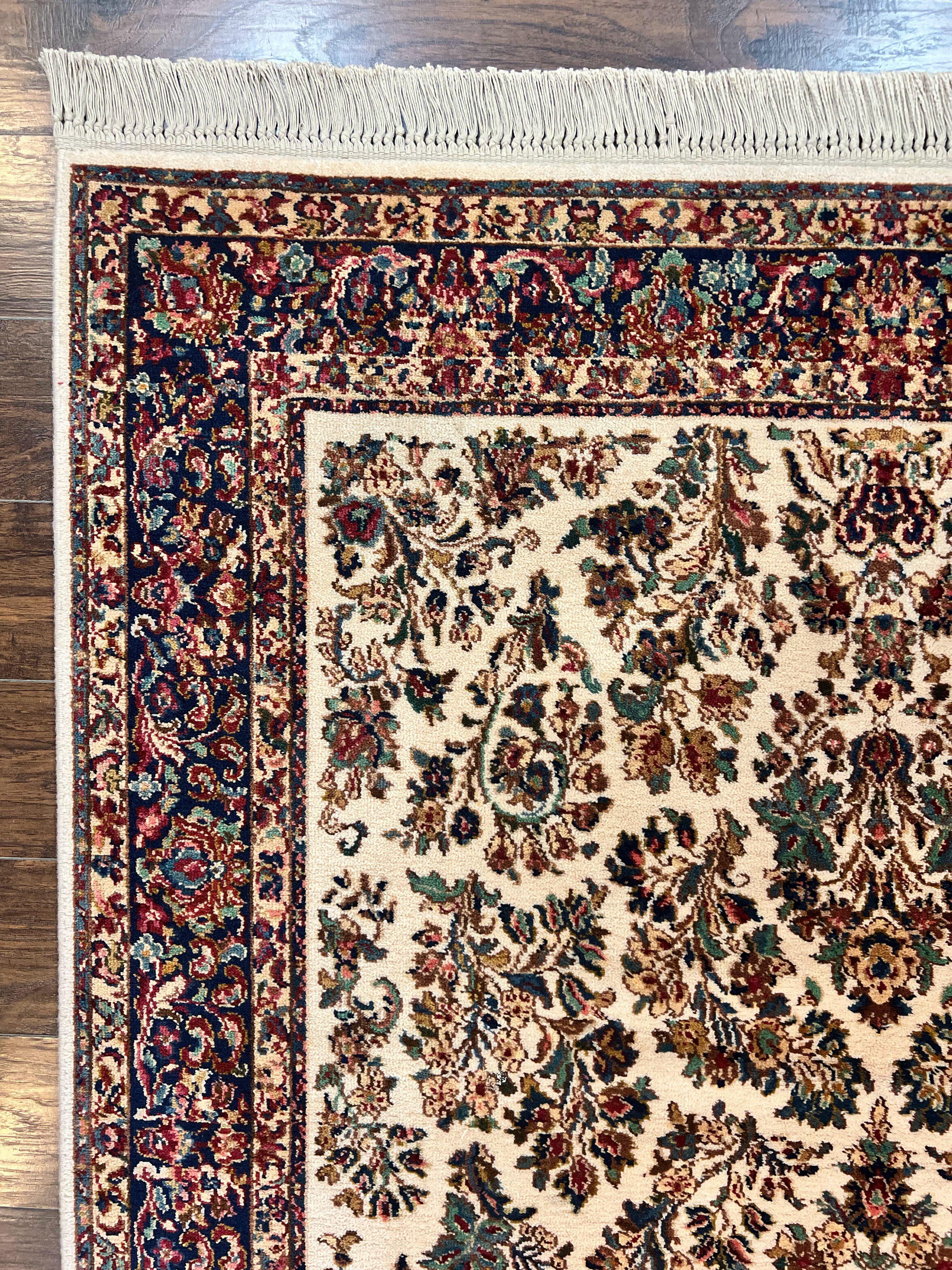 Karastan Rug 5.9 x 9, Ivory Sarouk #760, Wool Vintage Original Collection 700 Series - Image 6